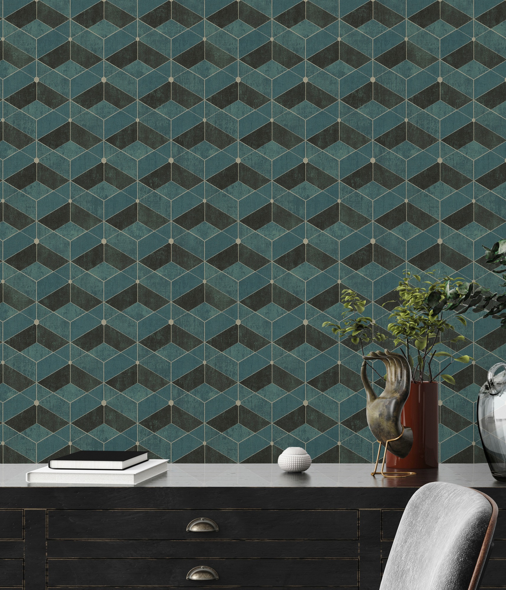 living walls 3D-Tapete »Titanium«, 3D-Optik-geometrisch-grafisch, Geometrisch Tapete 3D Effekt Tapeten Wohnzimmer Schlafzimmer Küche