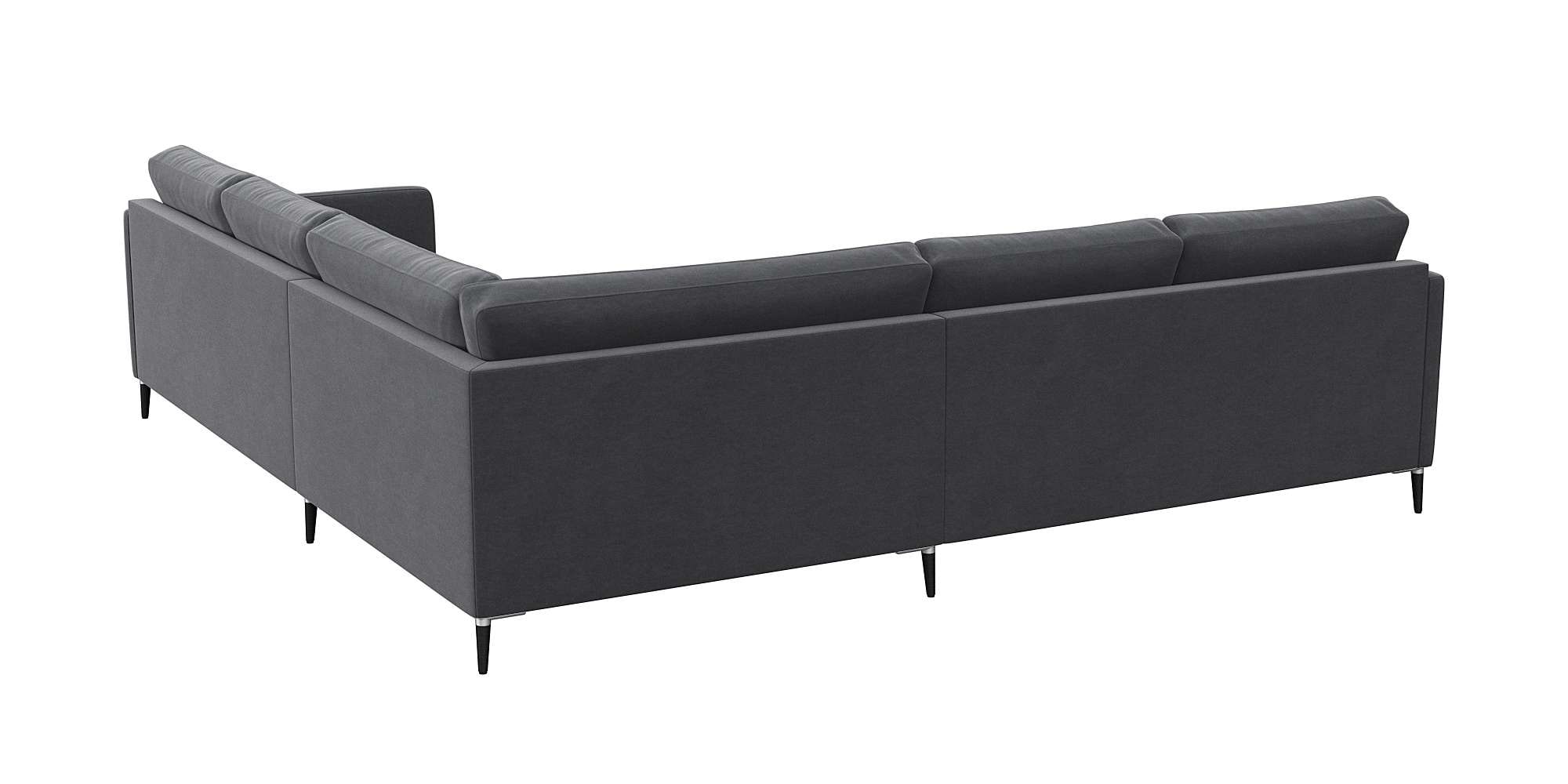 FLEXLUX Ecksofa »Fiore, L-Form, bequem und komfortabel durch hochwertigem Sitzaufbau«, schmale Armlehnen, Kaltschaum, Füße Alu+schwarz