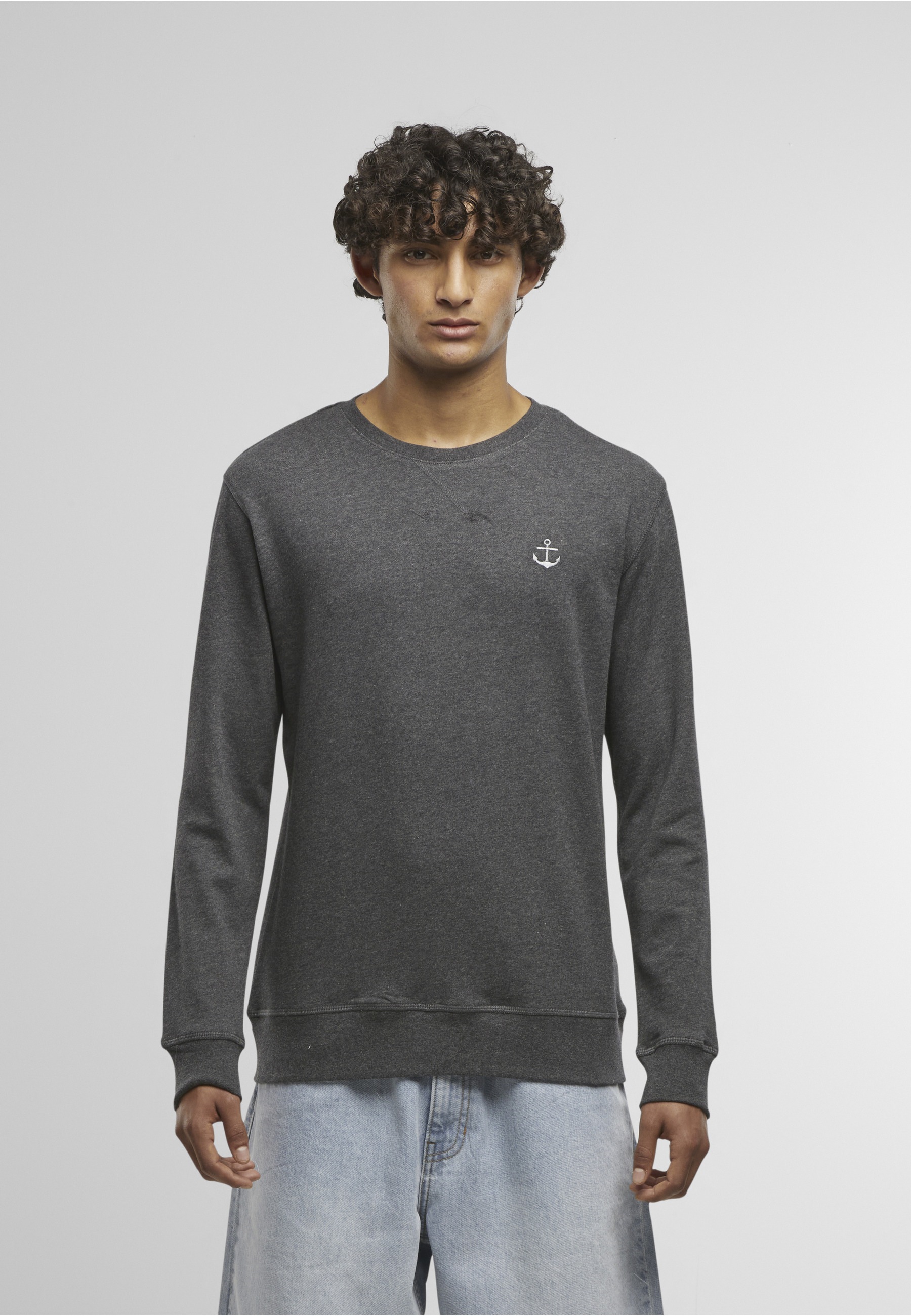 MisterTee Rundhalspullover »MisterTee Anchor Sign EMB Light Crew Sweatshirt« 1 Stk.