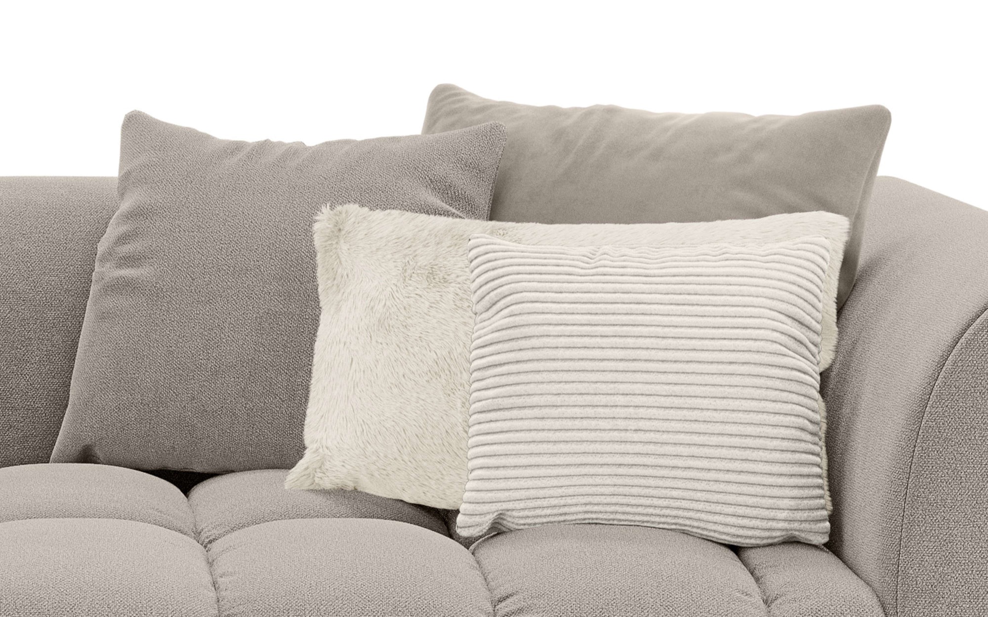 s.Oliver Big-Sofa »COBBO 3-Sitzer Design-Sofa Bubble-Optik, Maße B/T/H: 259/126/104 cm«, mit vielen Kissen, moderne Steppung und hoher Sitzkomfort
