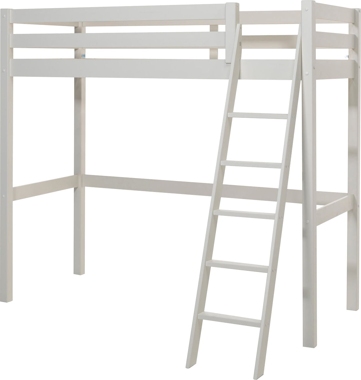 Vipack Hochbett »Pino, inkl. Rolllattenrost, Absturzschutz und schräger Leiter«, (B/H/T ca. 209x190x215cm, Höhe unter der Liegefläche 145 cm nutzbar), in zwei Breiten 90 oder 140 cm erhältlich
