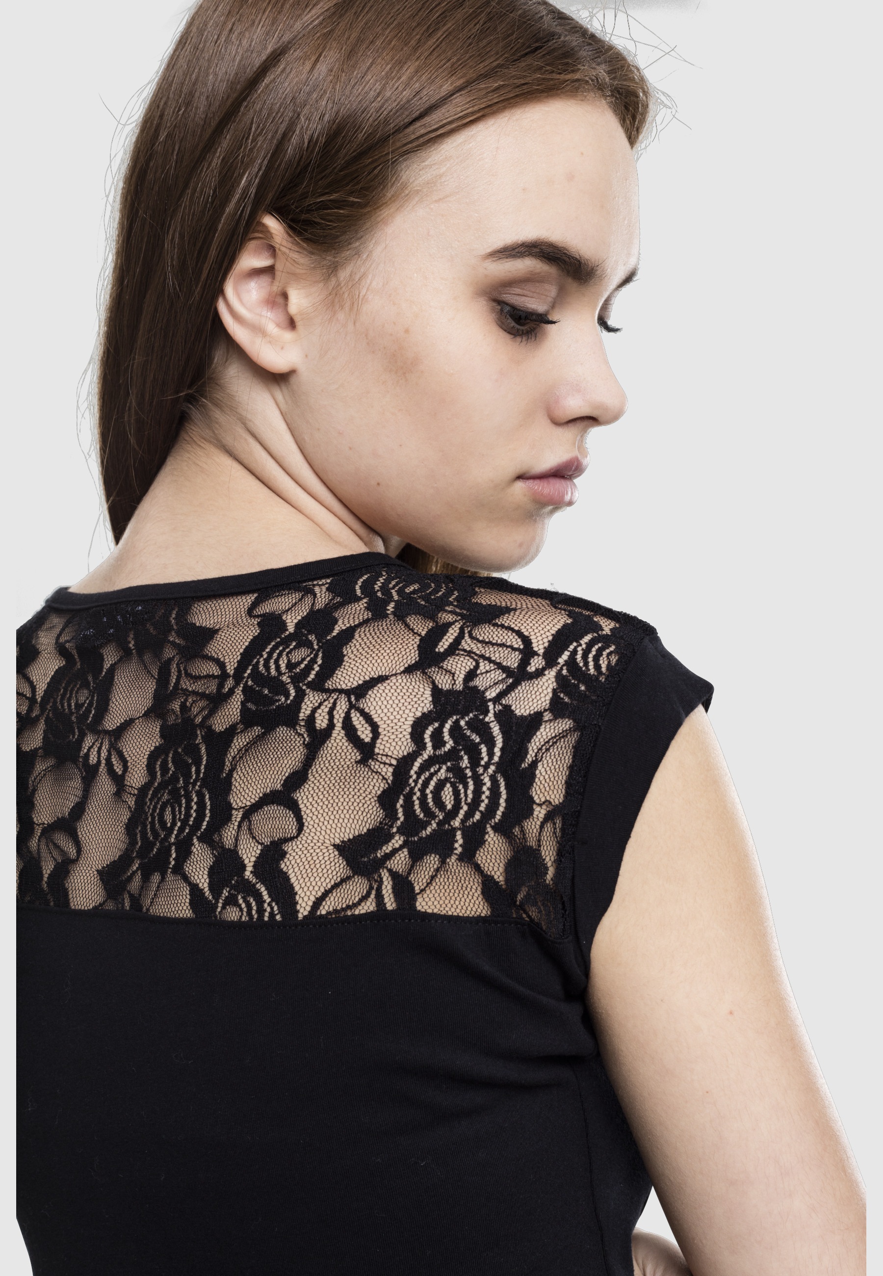 URBAN CLASSICS Kurzarmshirt »Urban Classics Damen Ladies Top Laces Tee« 1 Stk.