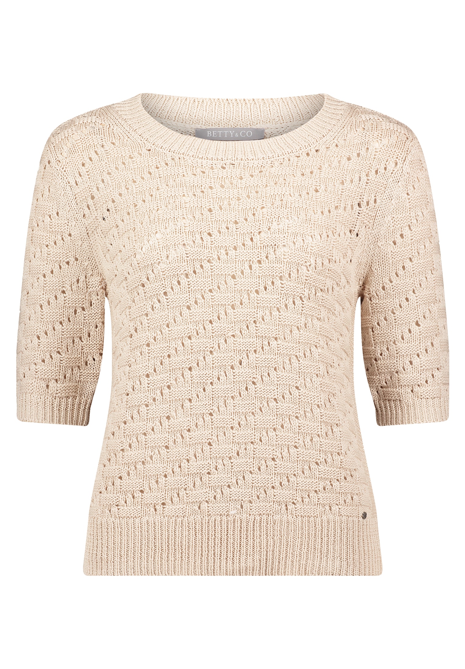 Betty&Co Kurzarmshirt "Betty & Co Strickpullover mit Rundhalsausschnitt", S günstig online kaufen