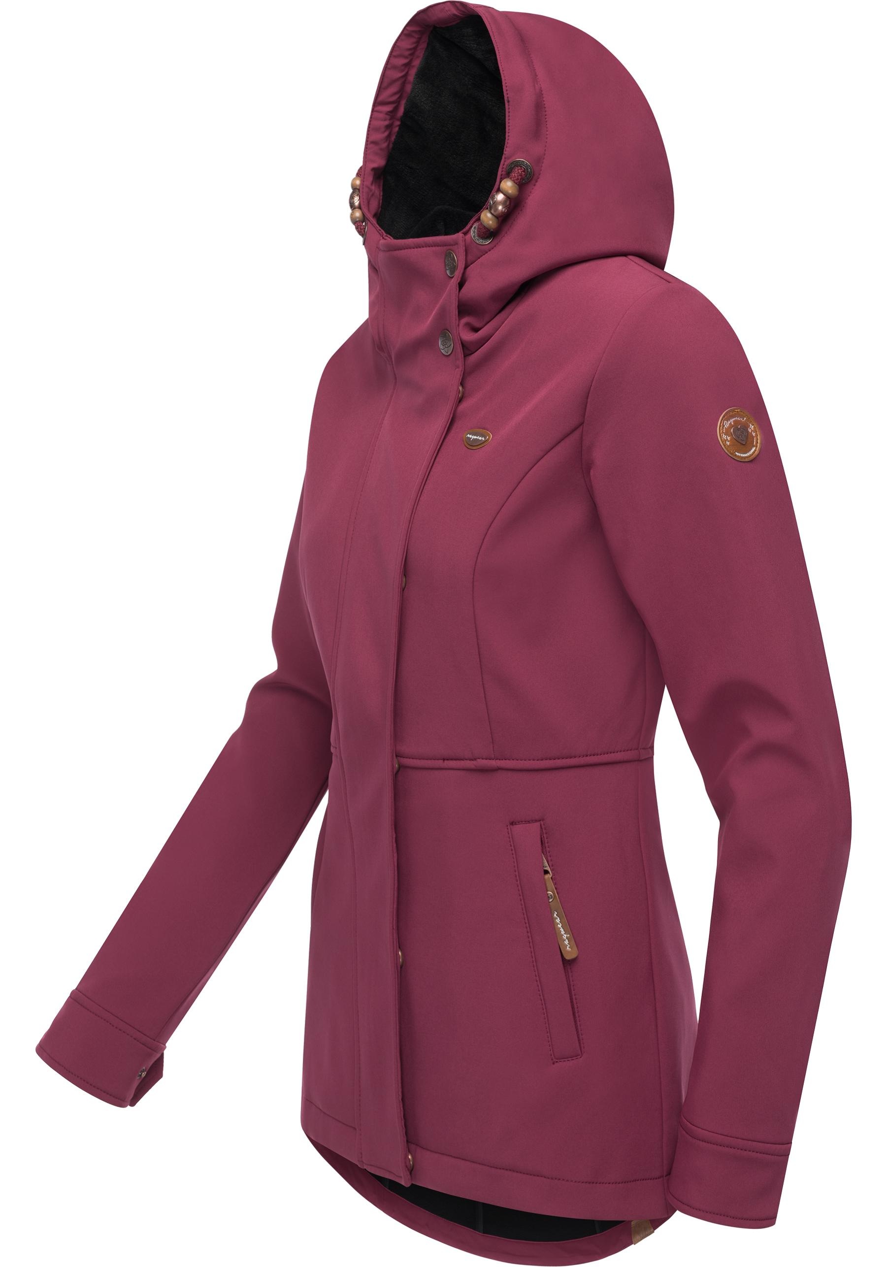 Ragwear Softshelljacke "Yba" mit Kapuze sportliche Damen Outdoorjacke mit K günstig online kaufen