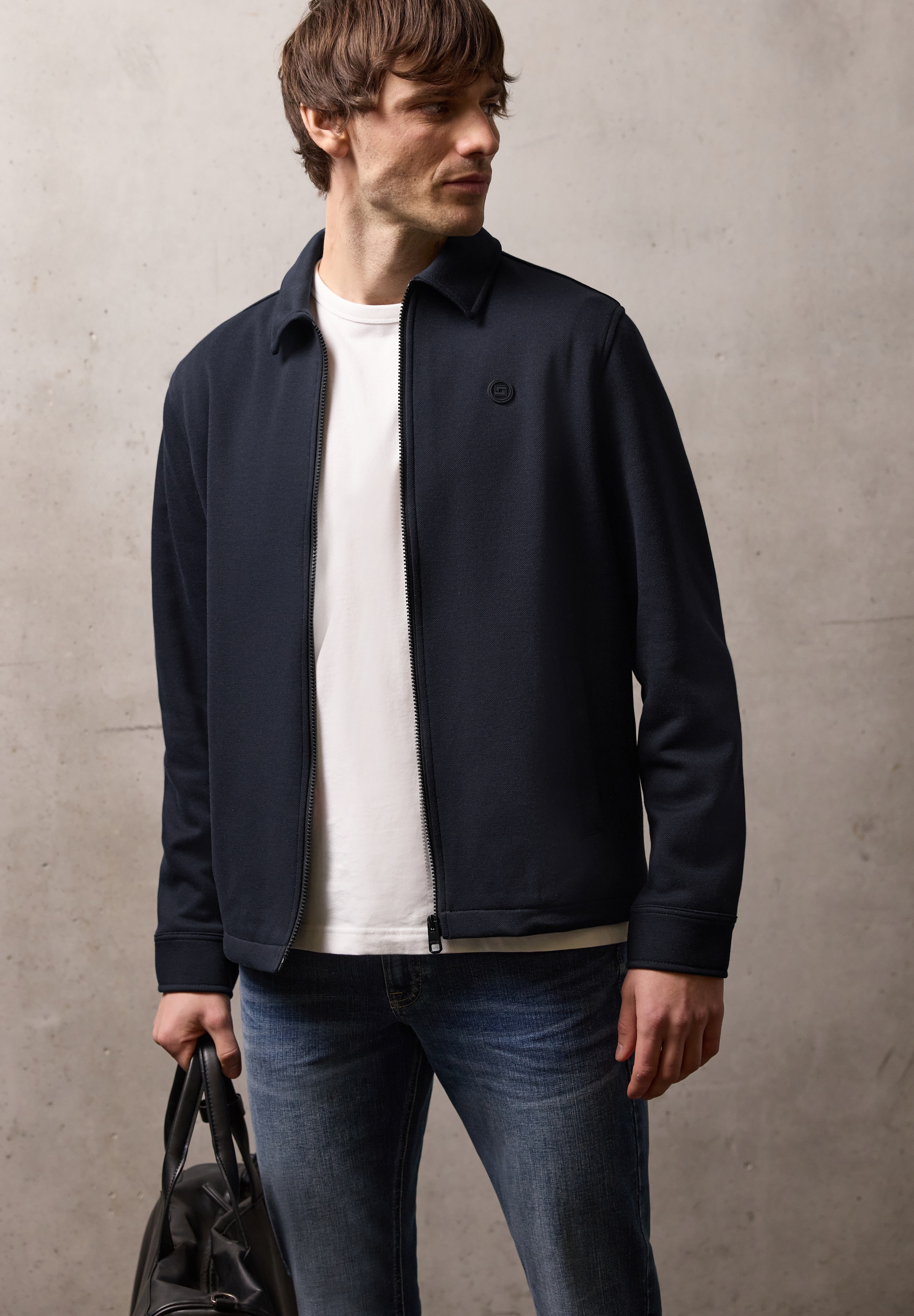 STREET ONE MEN Blouson ohne Kapuze mit Piqué-Struktur