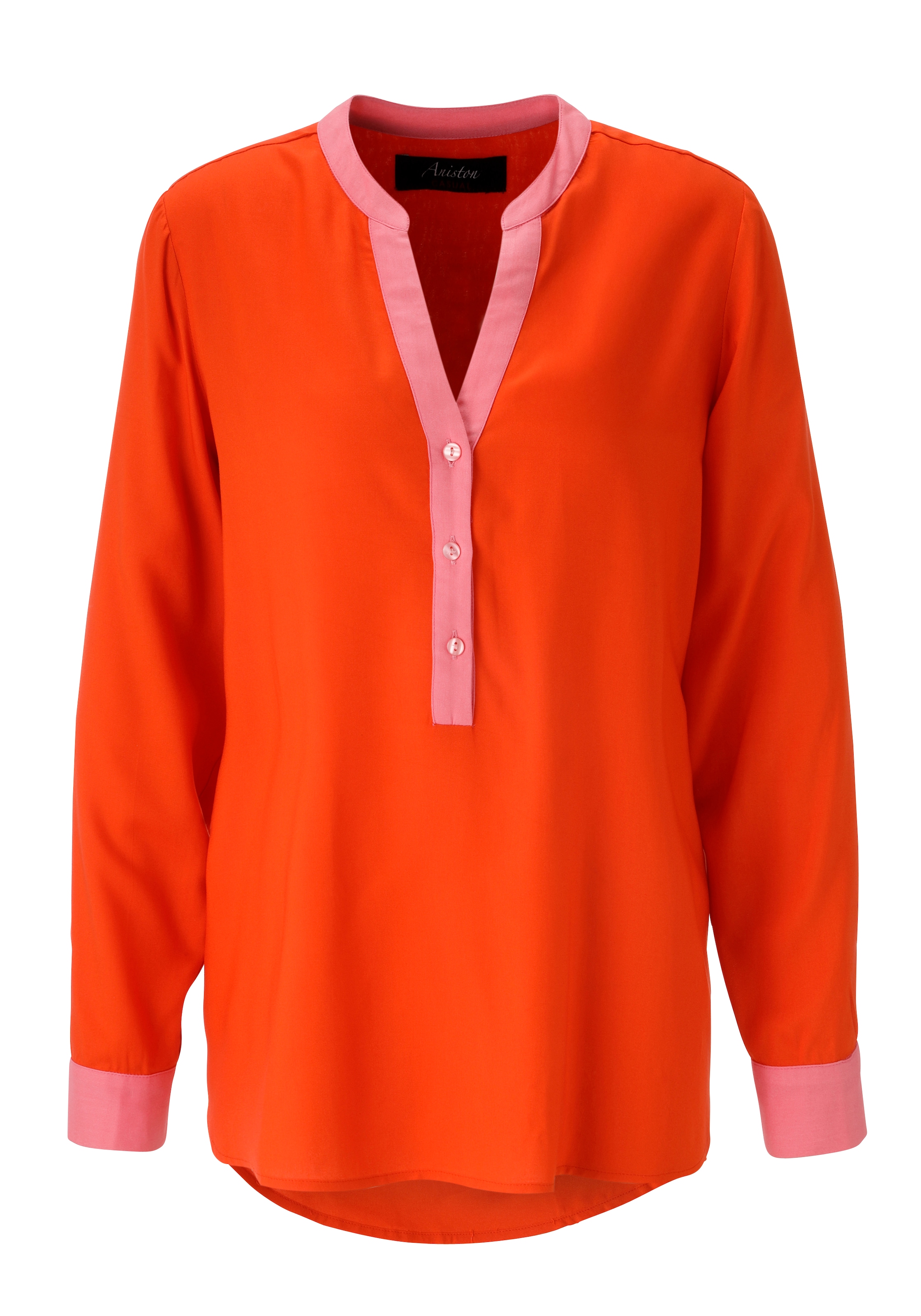 Aniston CASUAL Schlupfbluse, mit pinkfarbenen Akzenten - NEUE KOLLEKTION günstig online kaufen