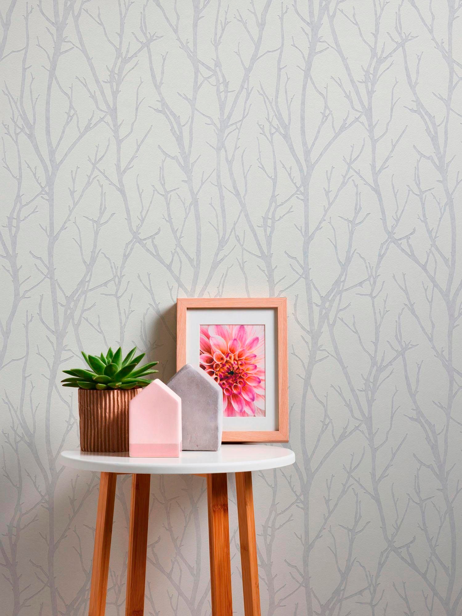 A.S. Création Vliestapete »Meistervlies«, Wald-natürlich-floral, Tapete Wald Überstreichbar Tapeten Wohnzimmer Schlafzimmer Küche Optik