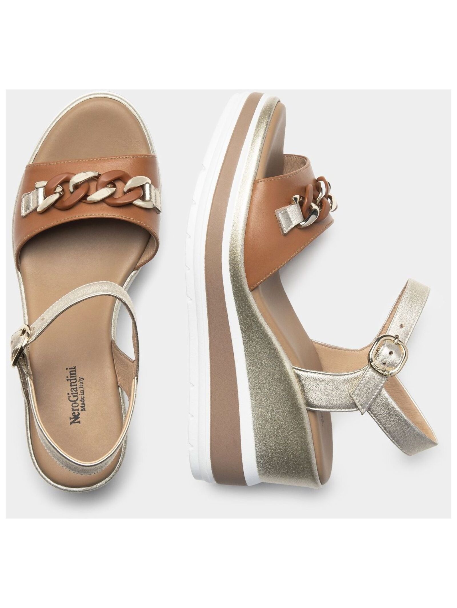 Nero Giardini Keilsandalette »Nero Giardini Sandalen Leder«