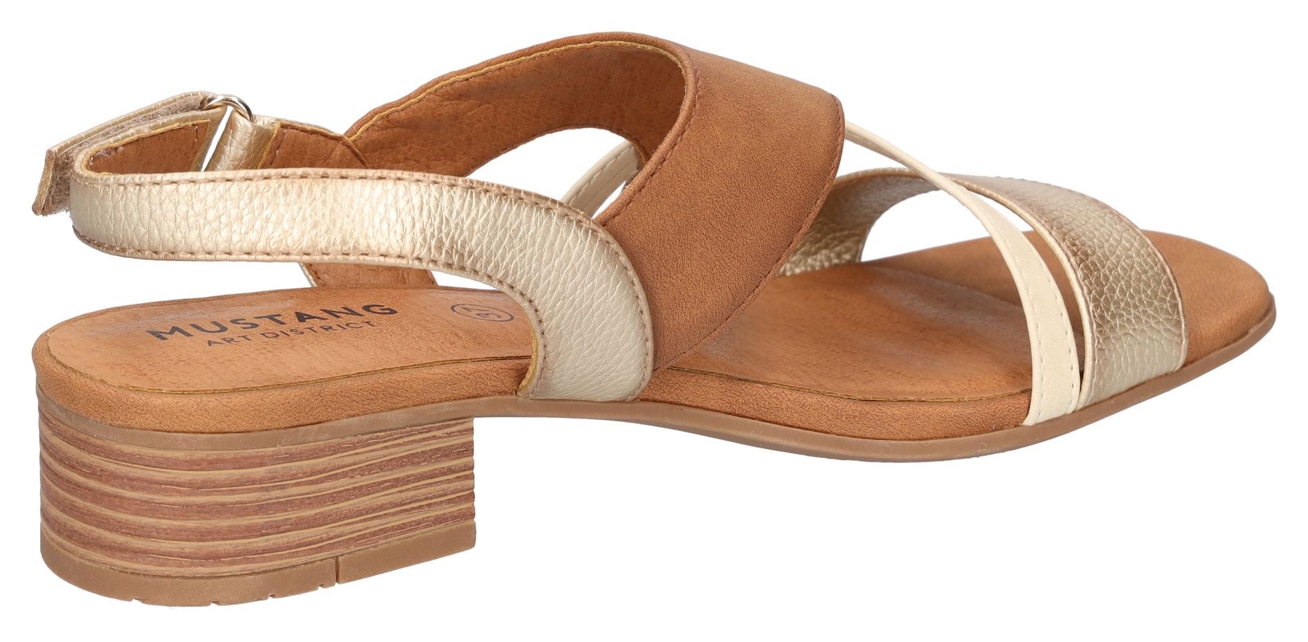 Mustang Shoes Sandalette, Sandalette, Festtagsschuh mit Metallic-Einsätzen