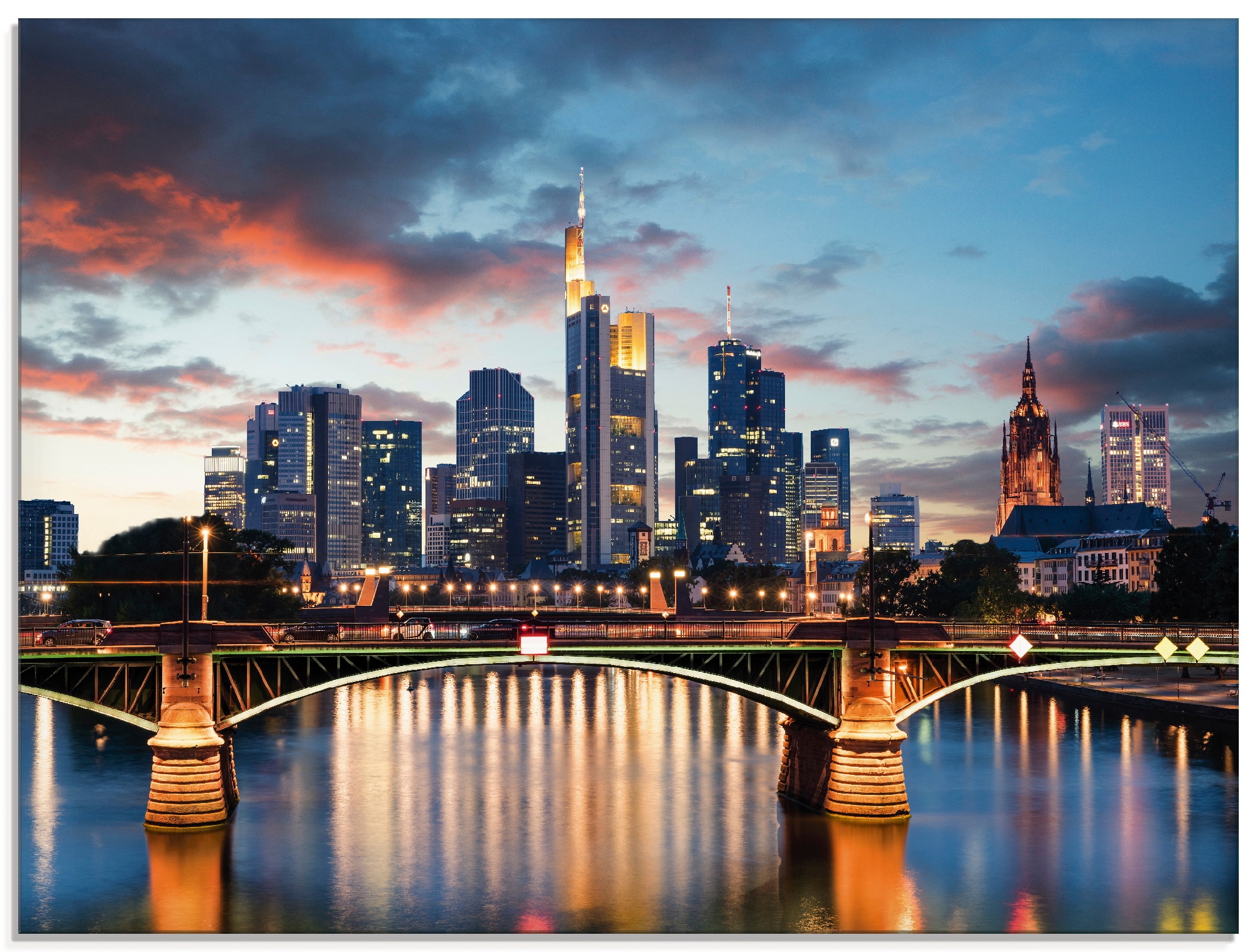Artland Glasbild "Frankfurt am Main Skyline II" Deutschland 1 Stk. tlg. in günstig online kaufen