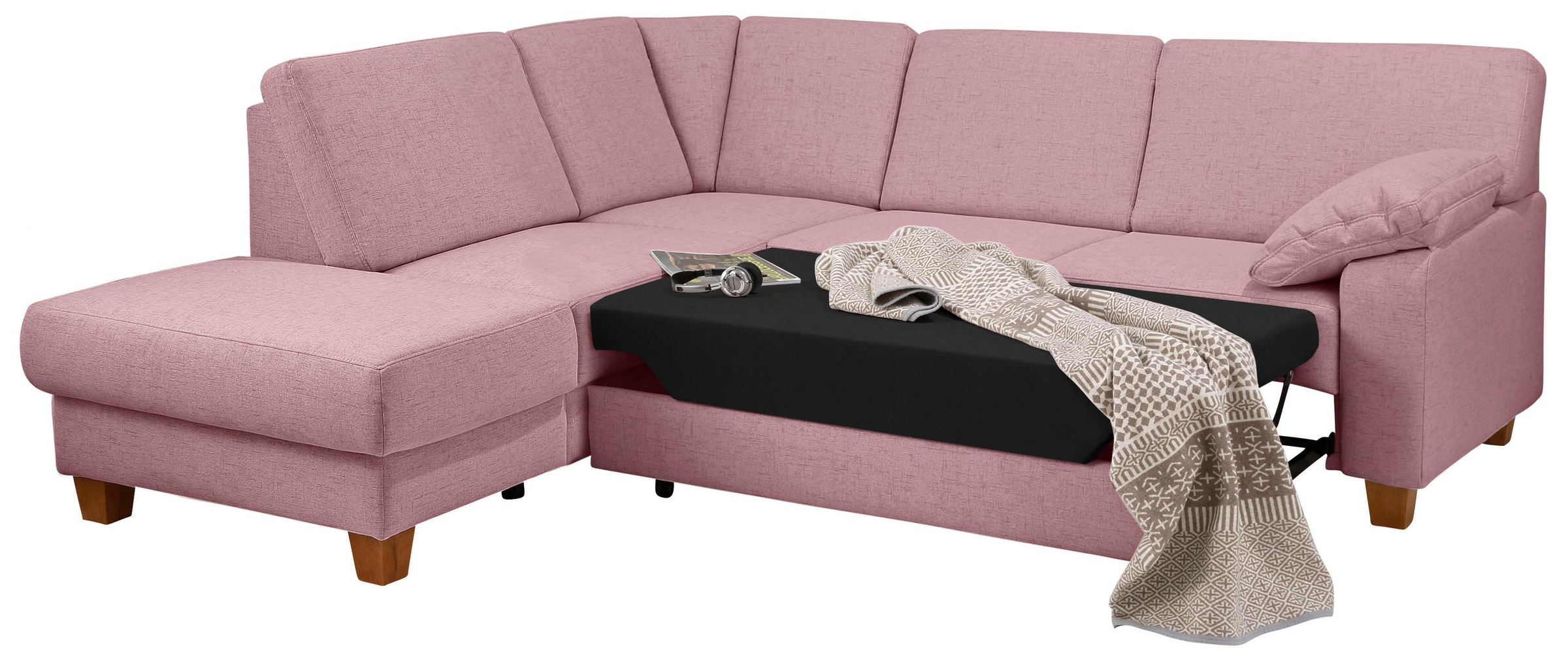 Home affaire Ecksofa »Belfort L-Form«, mit Federkern, wahlweise mit Bettfunktion und Stauraum