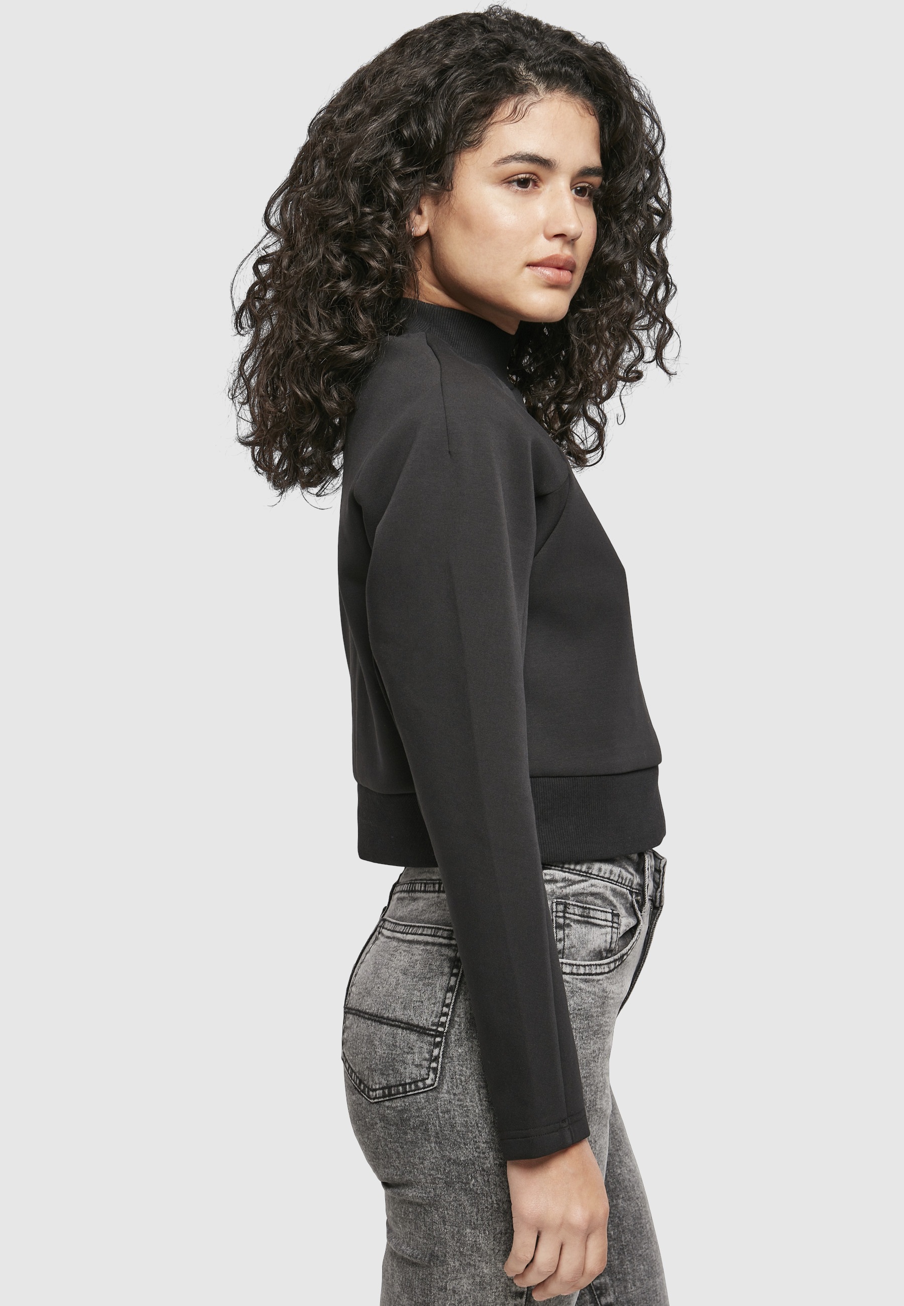 URBAN CLASSICS Sweatshirt »Urban Classics Damen Ladies Interlock Short Turtleneck Crew«, 1 Stk.
