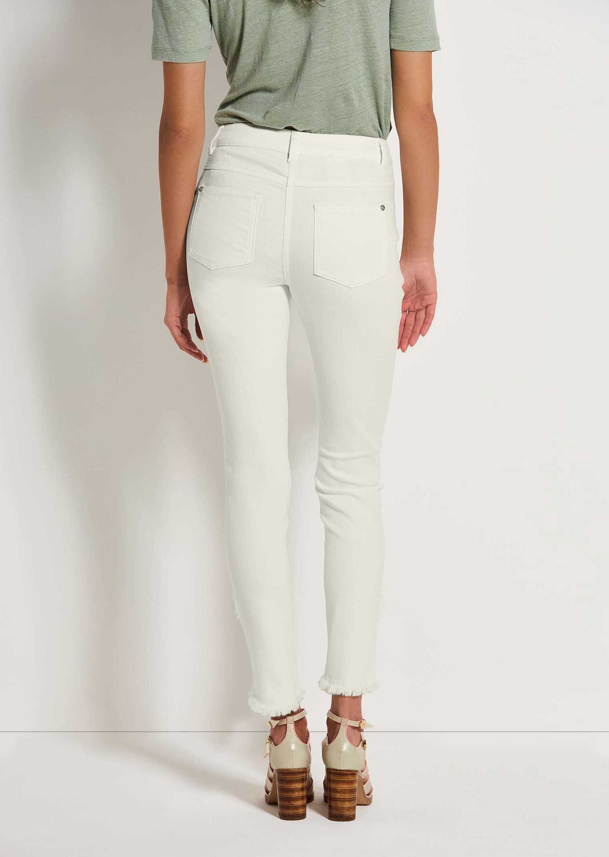 MADELEINE Regular-fit-Jeans »Jeans Verkürzte 5-Pocket-Hose mit Fransen«