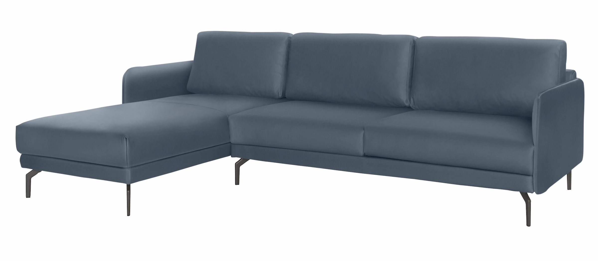 Creation BY ROLF BENZ Ecksofa "CR.450, Designecksofa, L-Form" Armlehne sehr schmal, Breite 274 cm, Alugussfuß Umbragrau