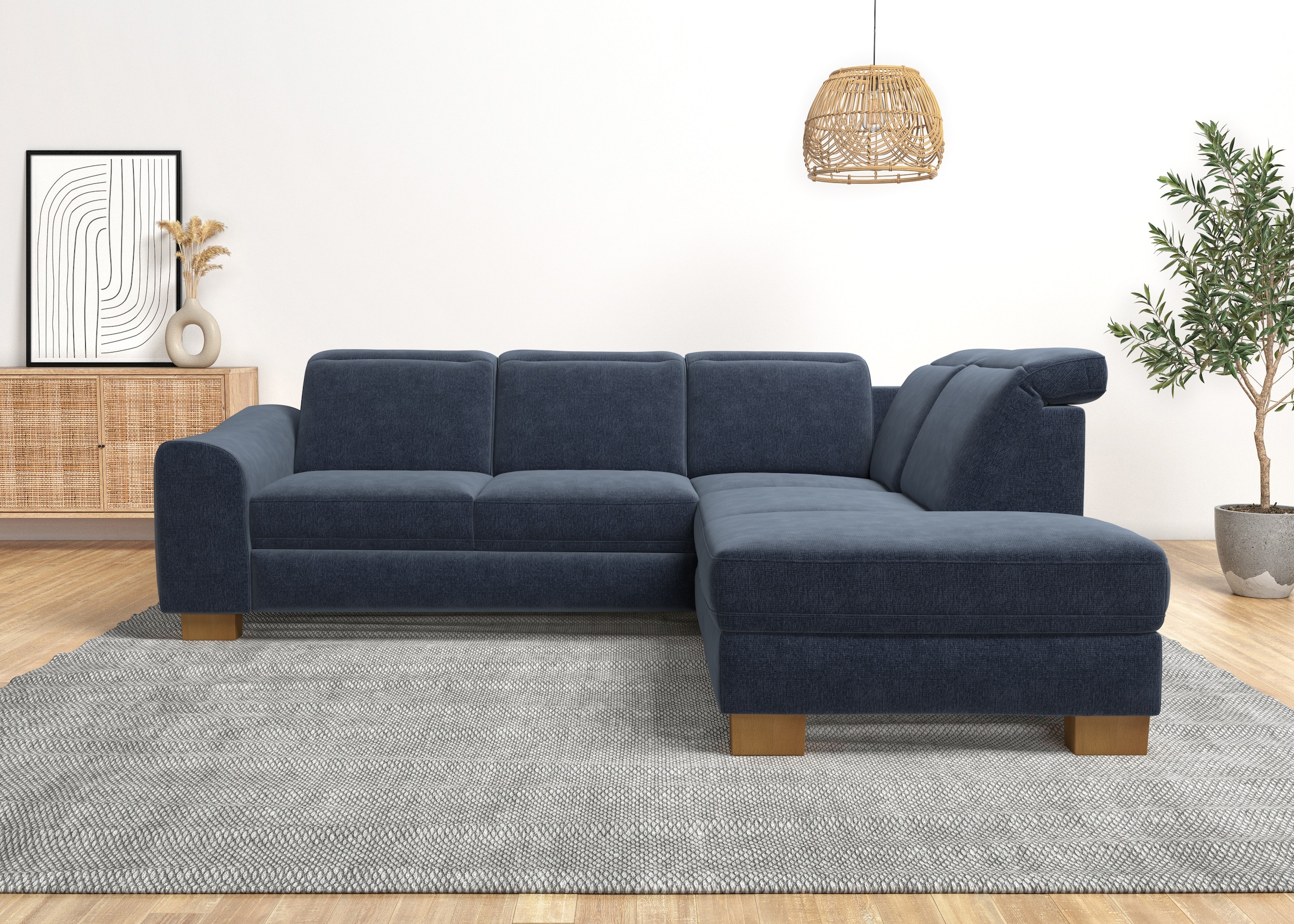Home affaire Ecksofa »Dundee L-Form«, wahlweise mit Kopfteilverstellung und zusätzlich mit Bettfunktion