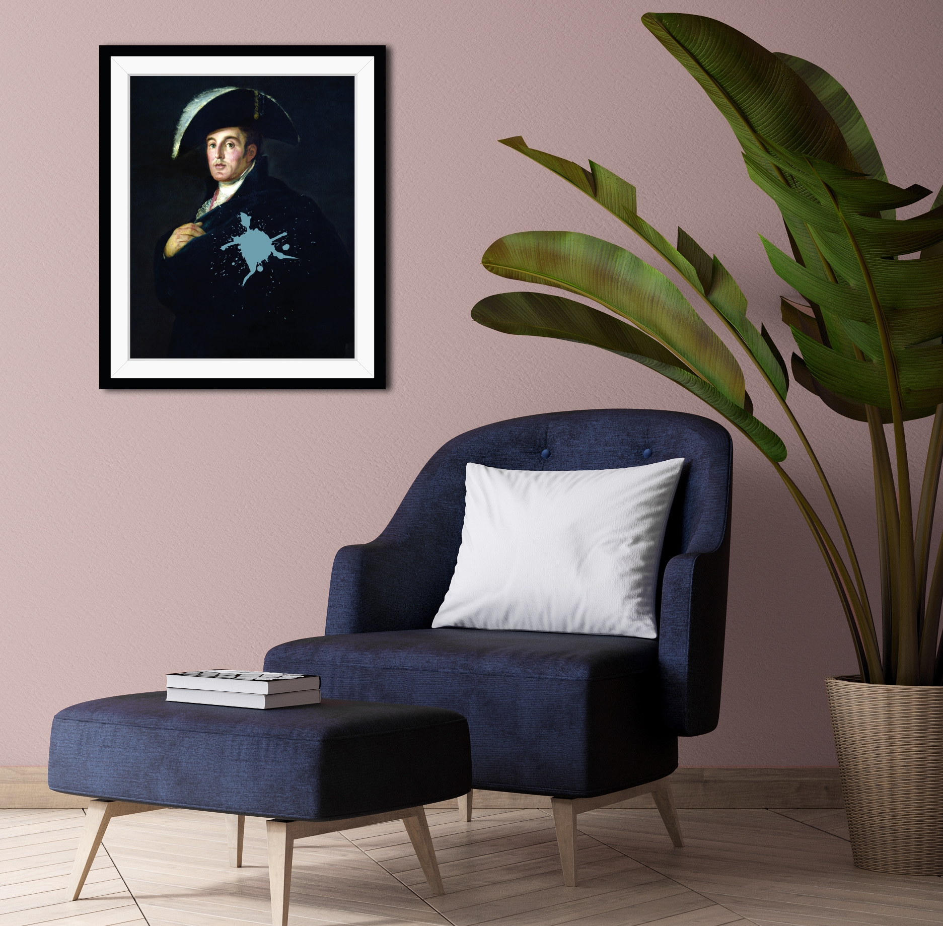 queence Bild »Manfred mit Farbklecks«, Mann-Historische Persönlichkeiten-Bilder von Männern-Kunst-Gemälde, HD Premium Poster-Druck inkl. Holzrahmen