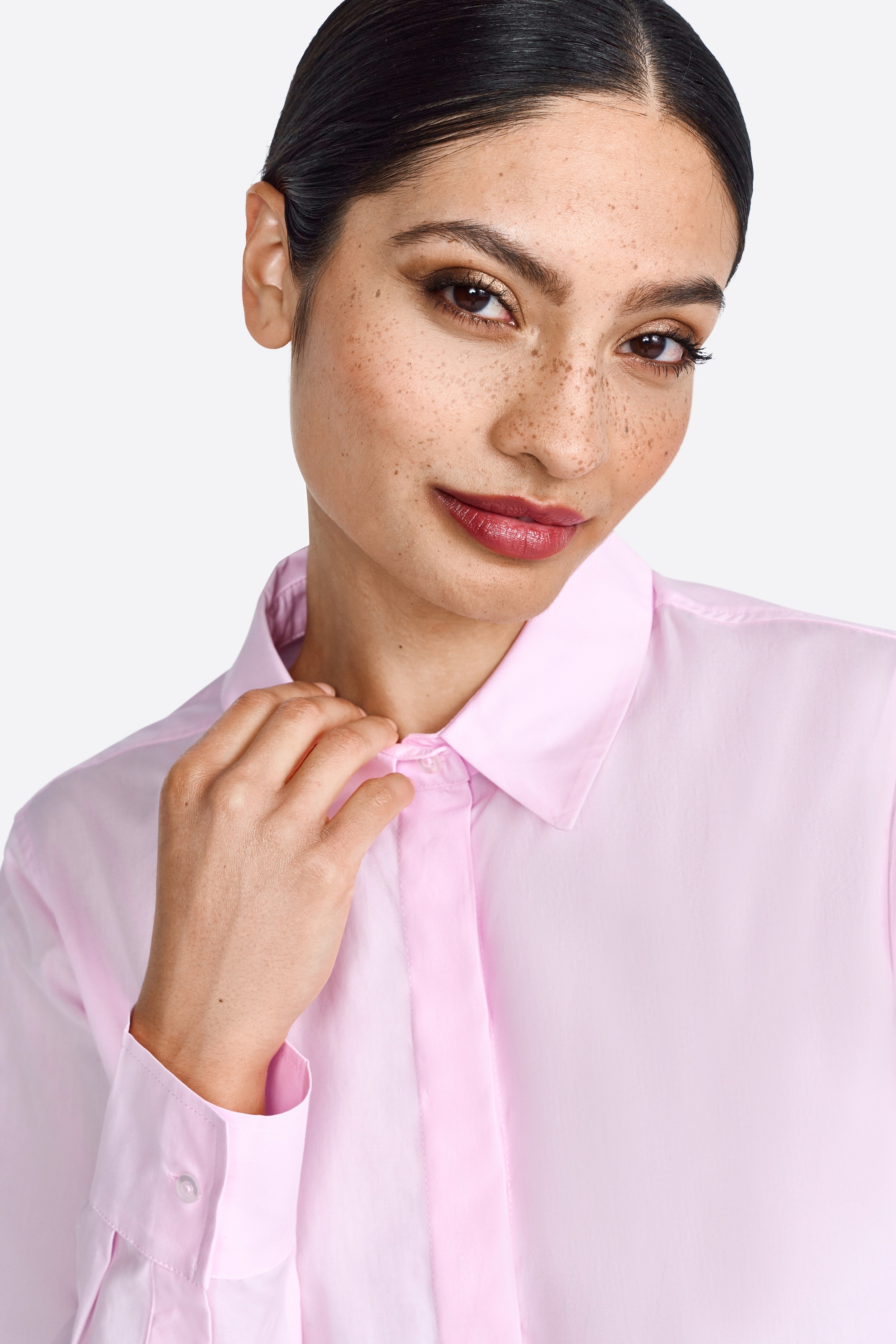 RICHROYAL Klassische Bluse, Mit Markenlabel am Rücken