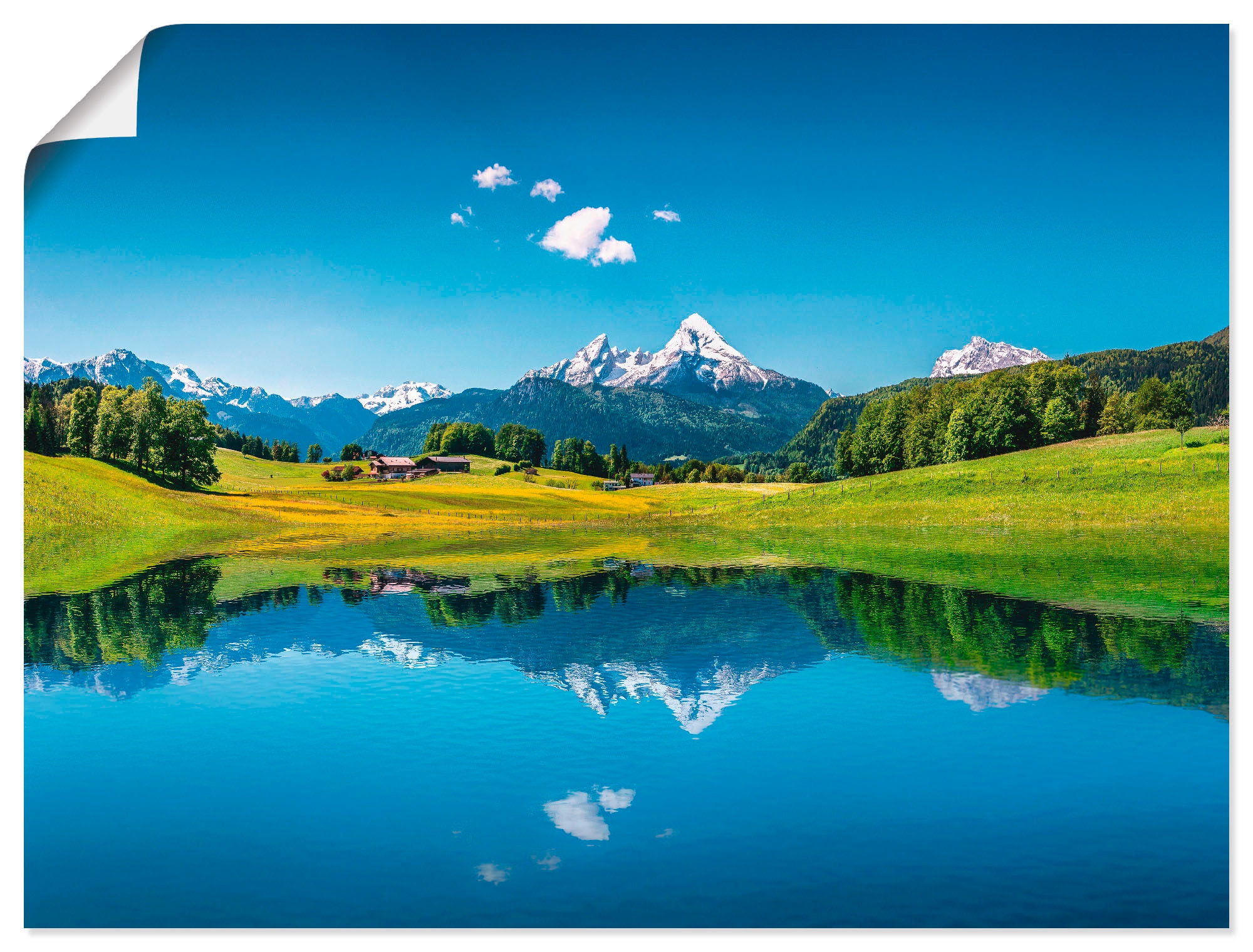 Artland Wandbild "Landschaft in den Alpen", Berge, (1 St.), als Alubild, Ou günstig online kaufen