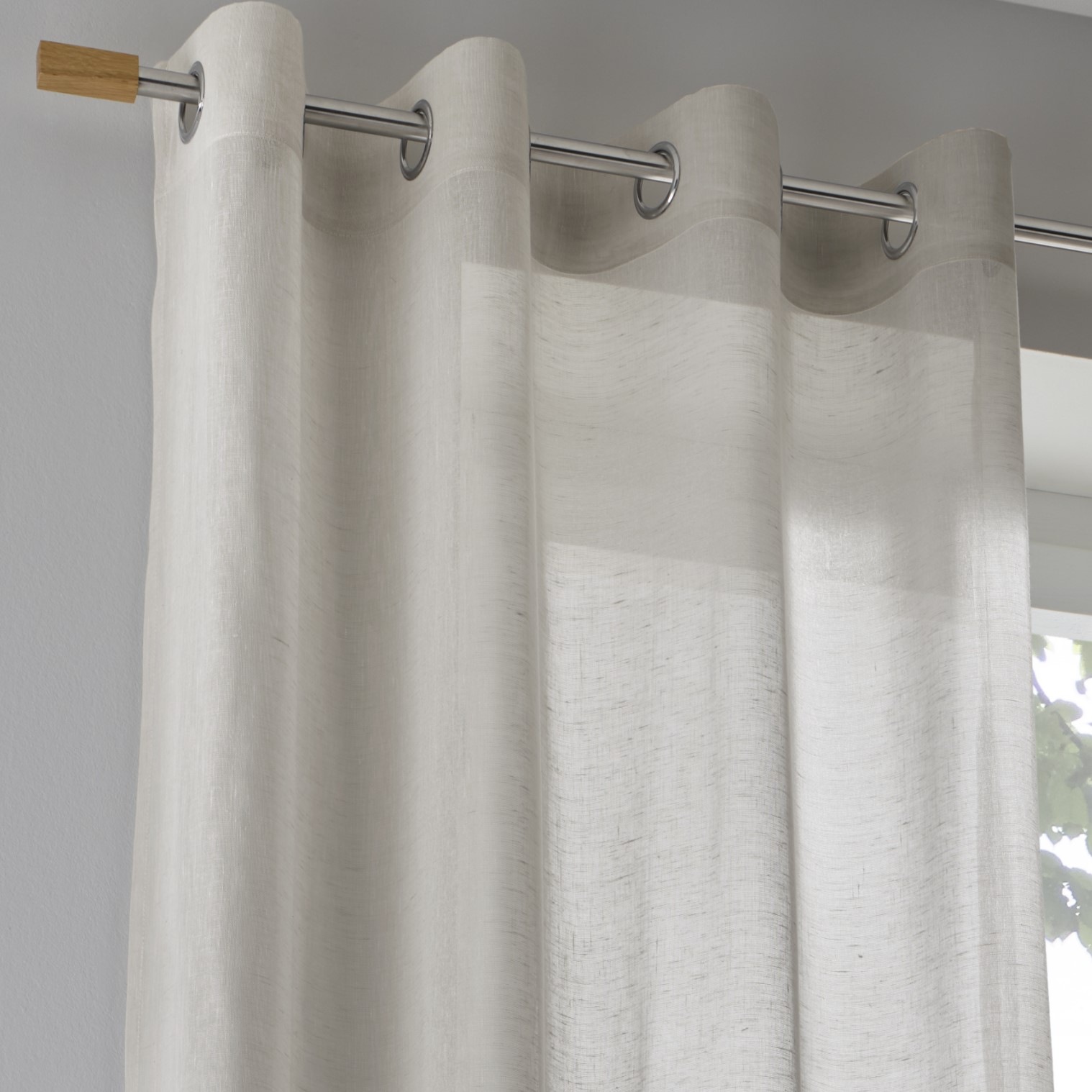 Kutti Vorhang "Brondby" Ösen 1 Stk. tlg. Landhausgardine Leinenoptik Natur günstig online kaufen