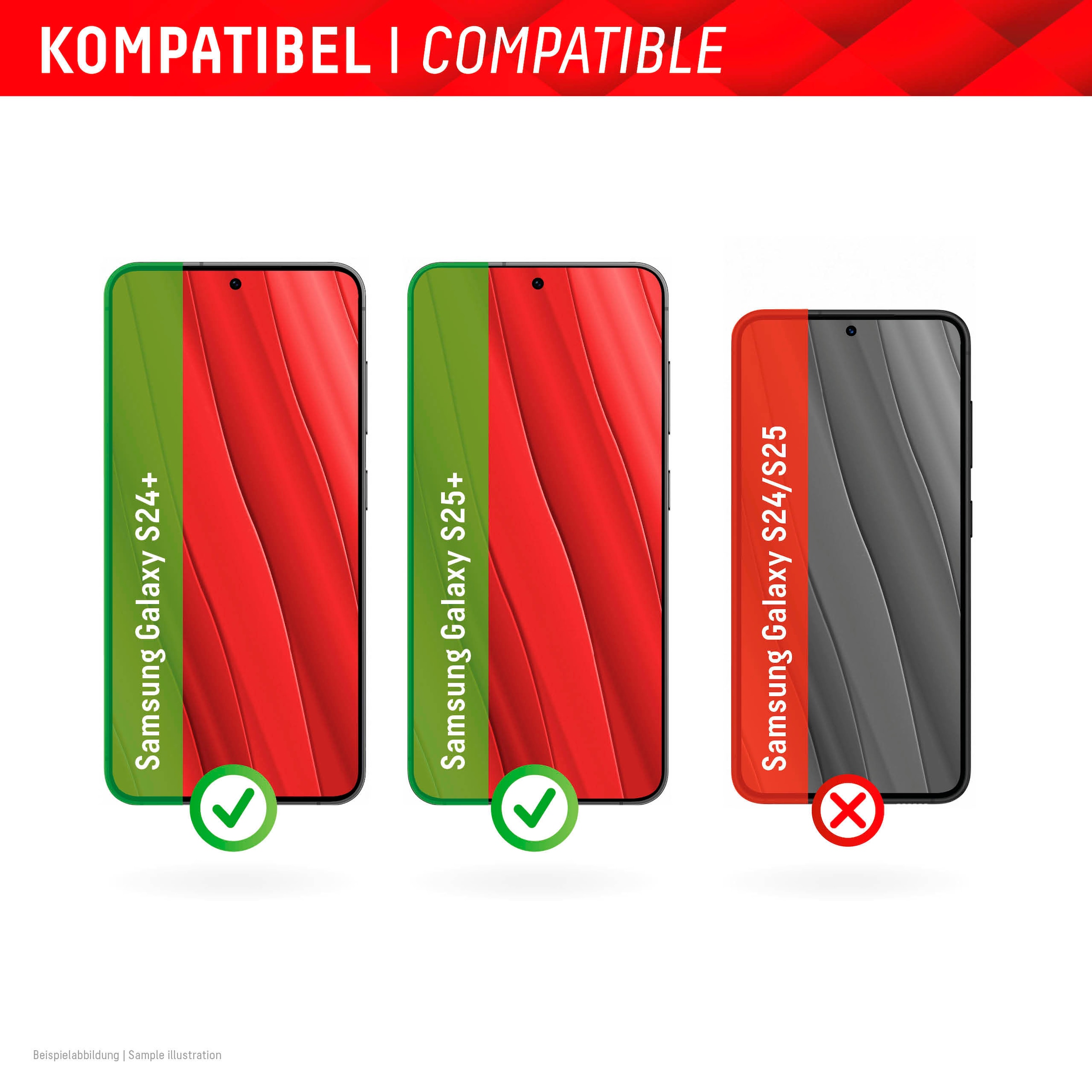 Displex Displayschutzglas »Smart Glass«, für Samsung Galaxy S24+-Samsung Galaxy S25+, Displayschutzfolie Displayschutz kratzer-resistent 9H unzerbrechlich