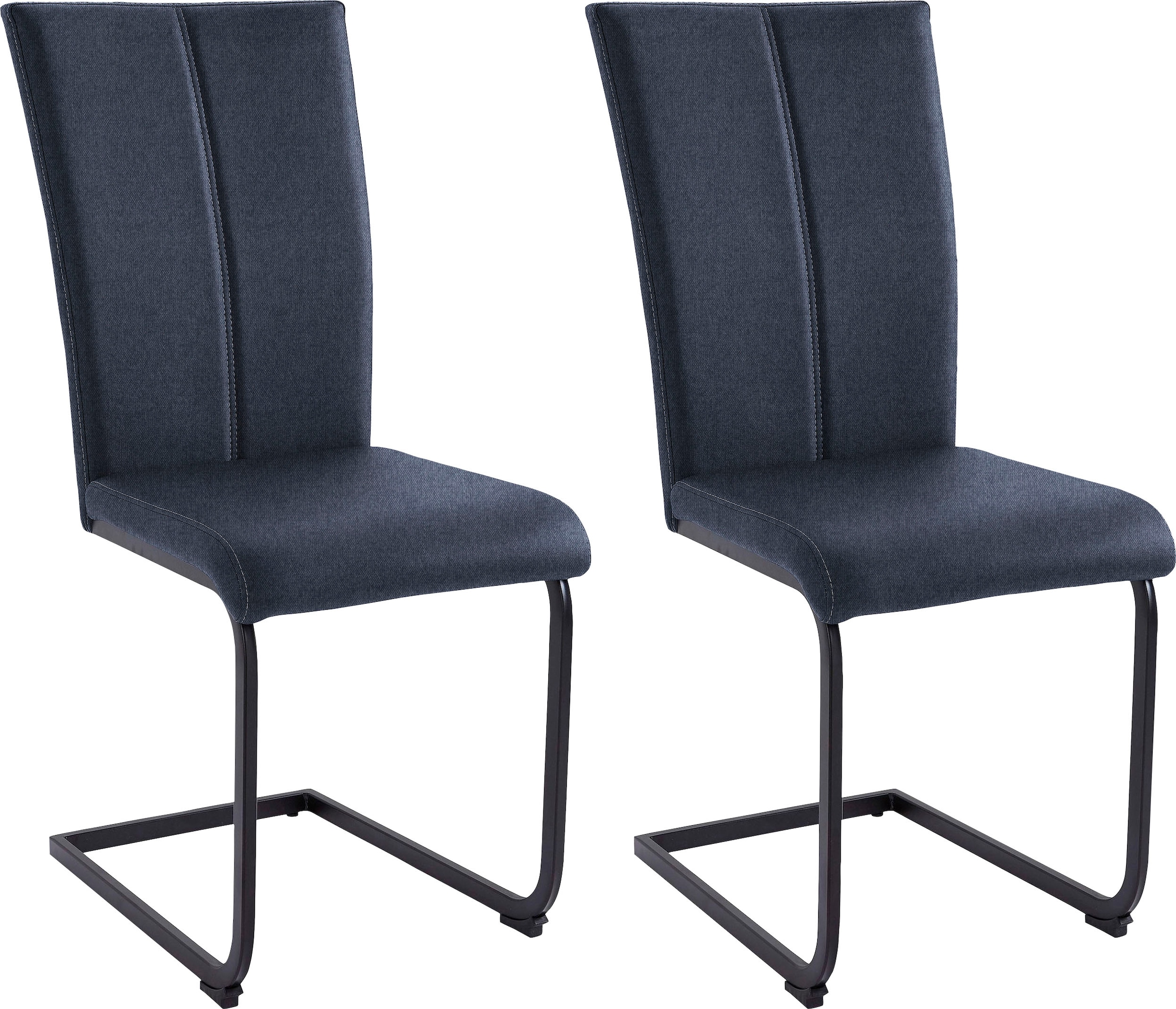 Home affaire Freischwinger »Nils«, (Set), 2 St., Strukturstoff-Feinstruktur, Stuhl belastbar bis 120 Kg, Gestell Metall im Chrom-Look oder Schwarz
