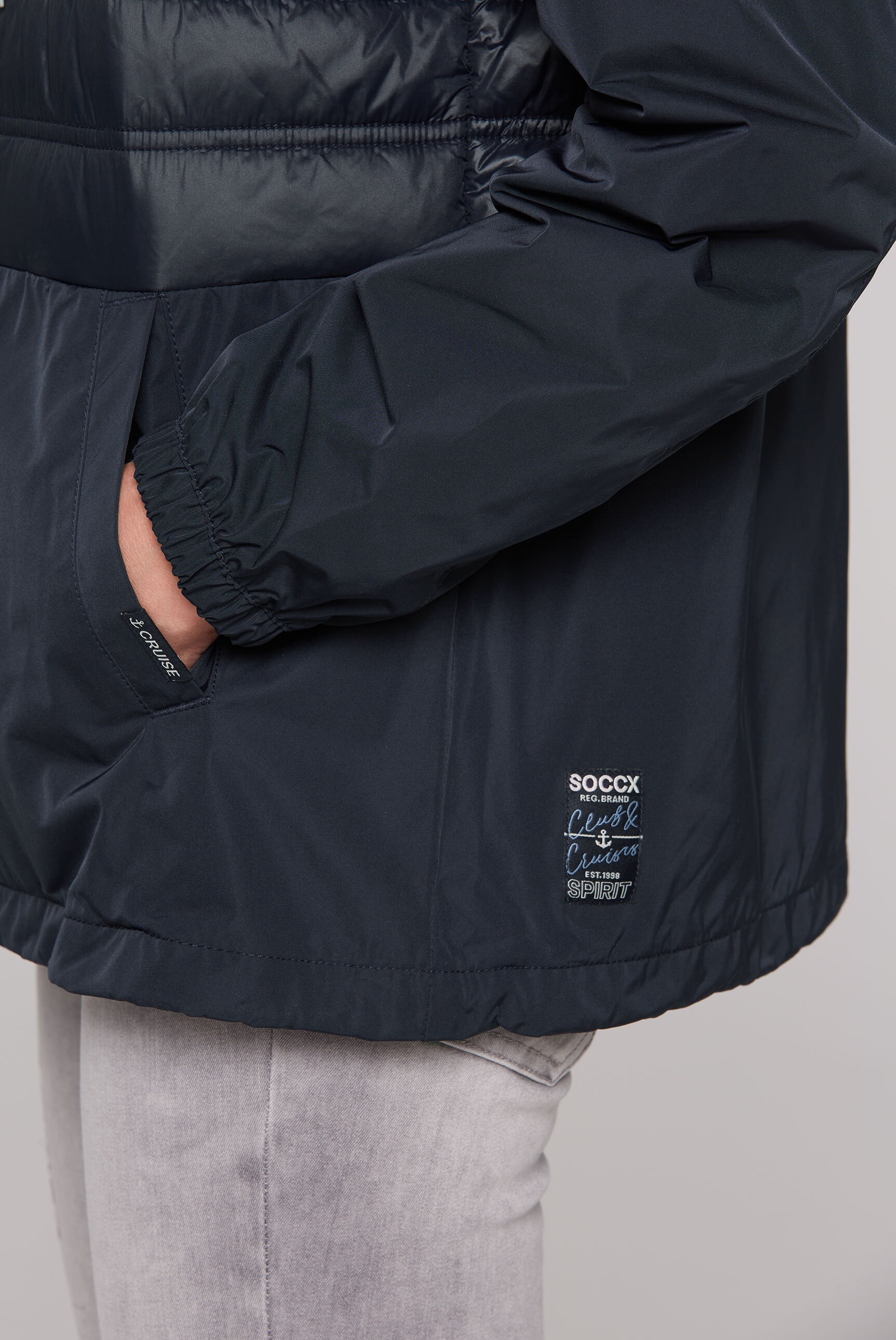 SOCCX Windbreaker mit Kapuze mit Elastikbündchen