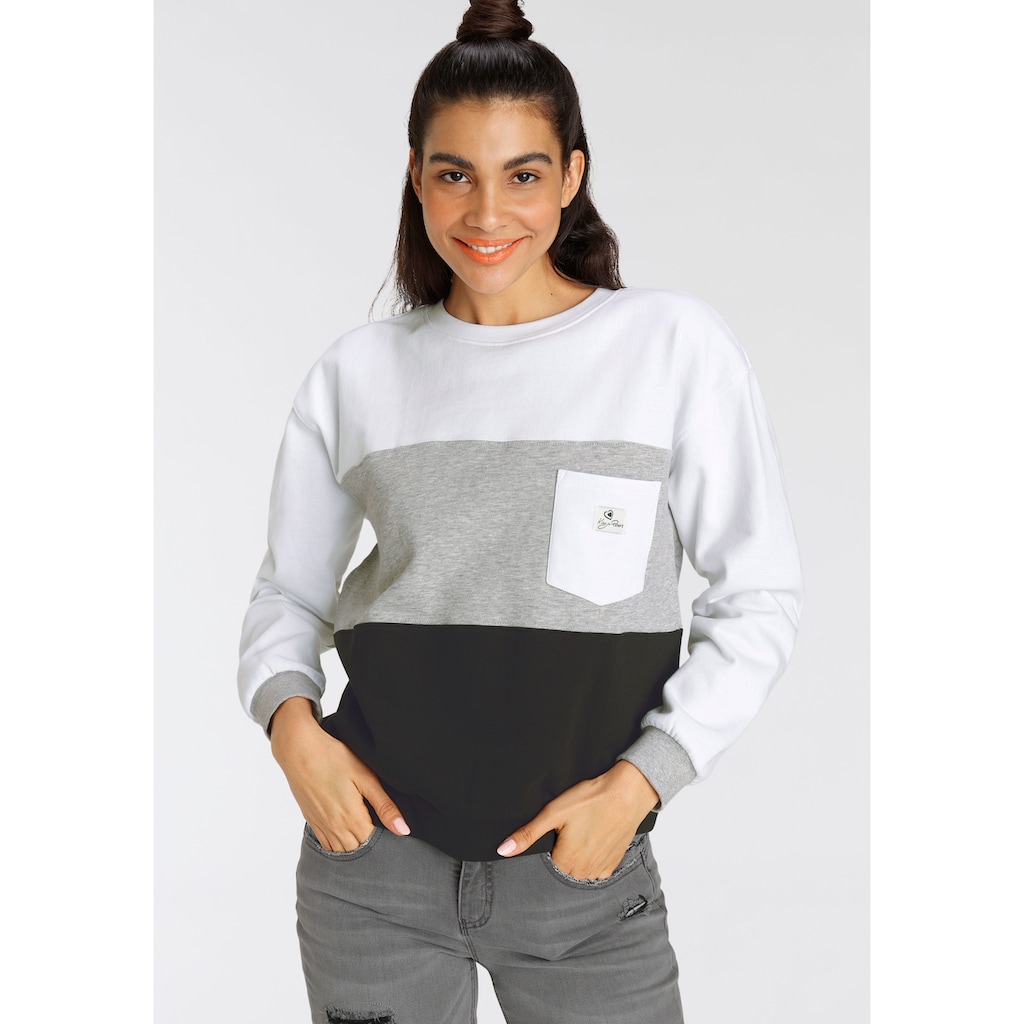 KangaROOS Sweatshirt in Oversize-Form im Colourblocking mit Brusttasche NEUE KOLLEKTION
