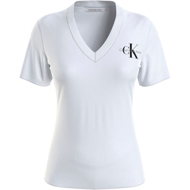 Calvin Klein Jeans Plus T-Shirt »PLUS MONOLOGO SLIM V-NECK TEE« für  bestellen | BAUR