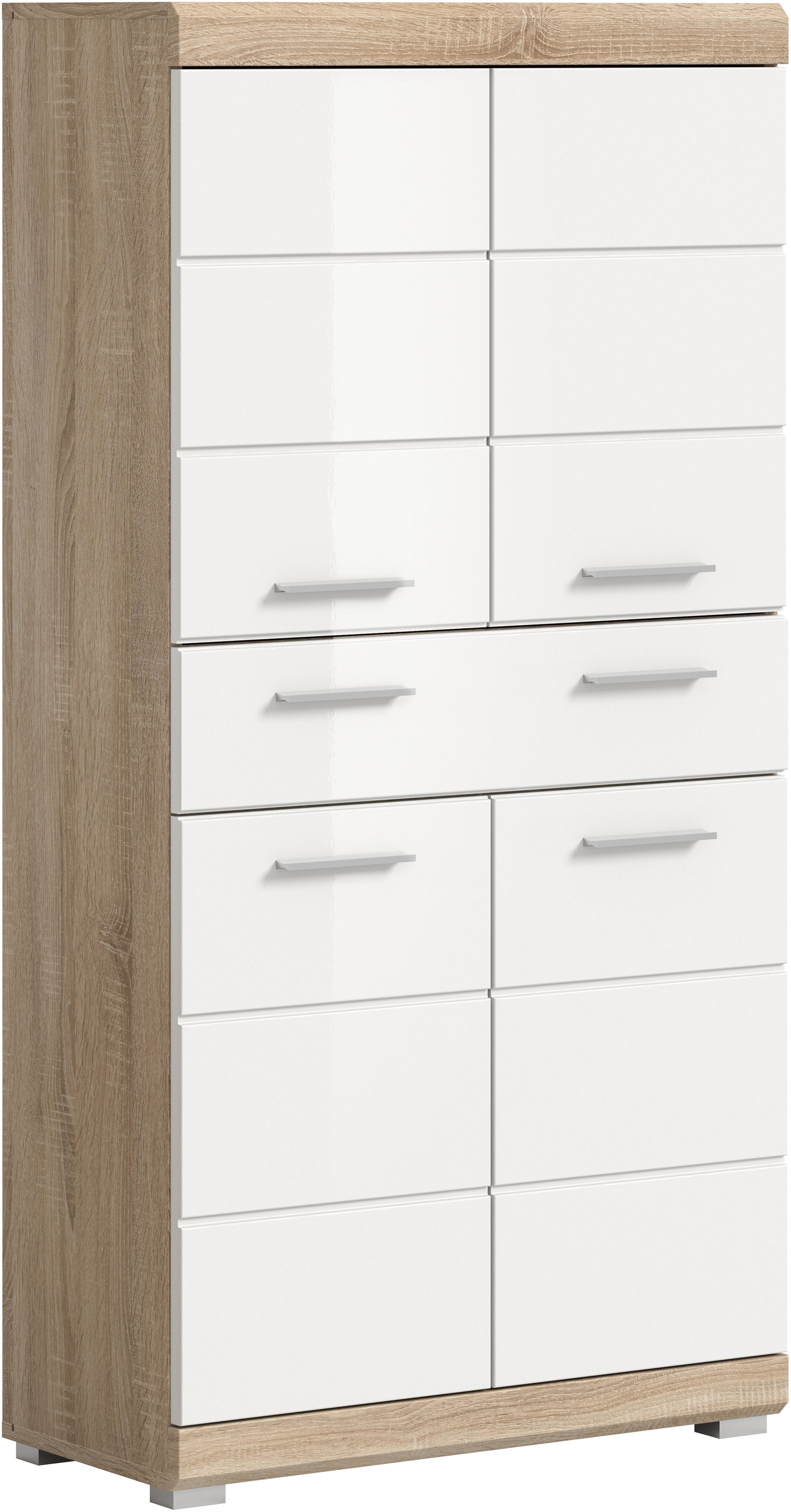 welltime Midischrank "SIENA, Breite 74cm, 4 Türen, 1 Schubkasten, 4 Fächer, günstig online kaufen