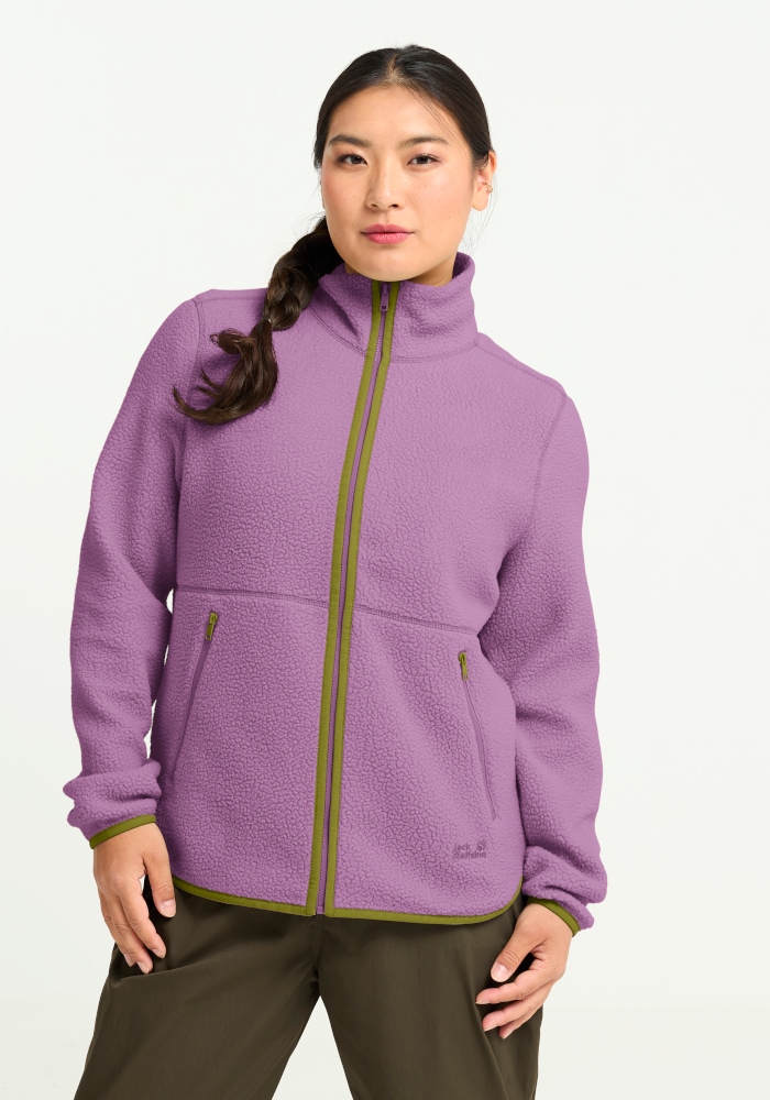Jack Wolfskin Fleecejacke "LITE CURL FZ W" Hochflorige Fleecejacke, Mesh-Futter, 2-Wege-Reißverschluss