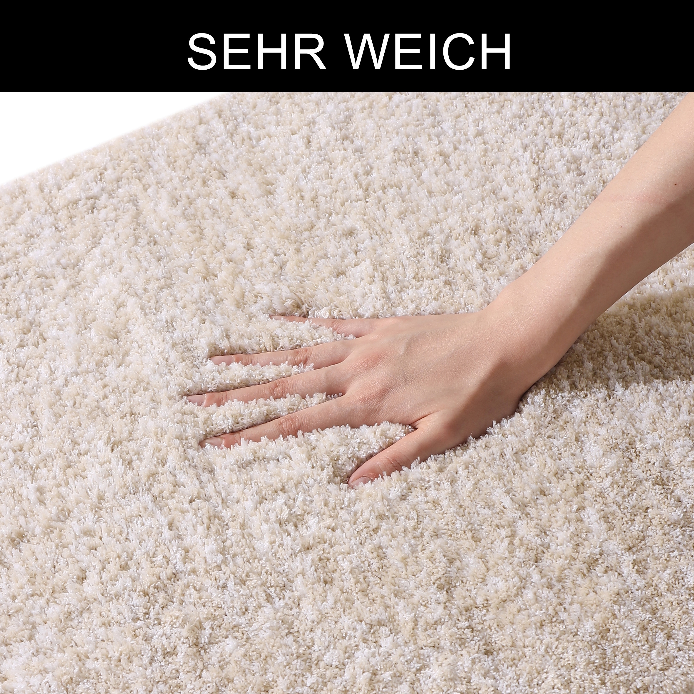 my home Badematte »Vanessa meliert, Badvorleger, Badezimmer Teppich, Duschvorleger«, rutschhemmend beschichtet, strapazierfähig, Badteppich, weiche Haptik, unifarben