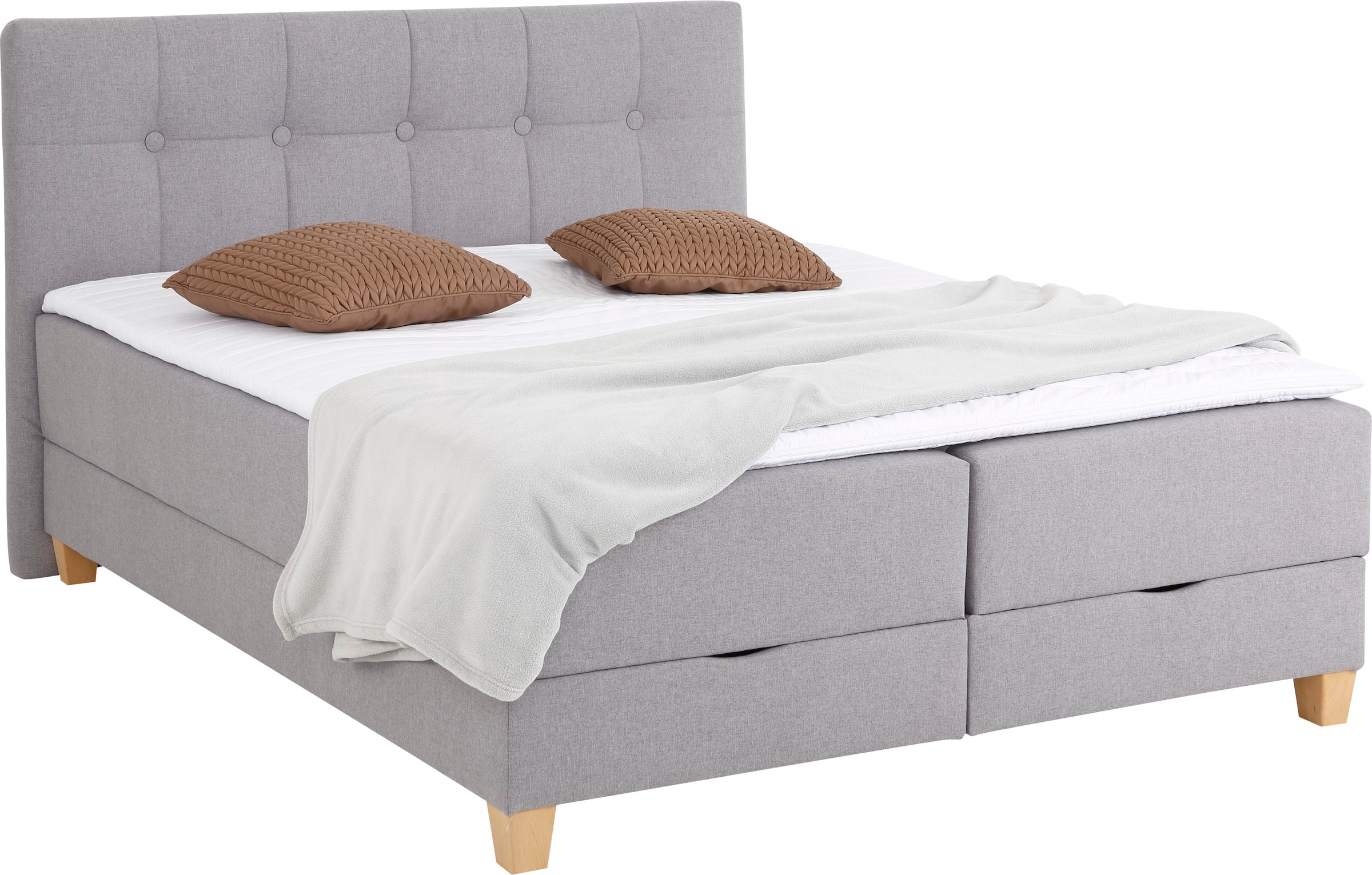 Home affaire Boxbett »Lonrai«, in H2,H3 & H4 und XXL - Überlänge 220cm wählbar, inkl. Topper