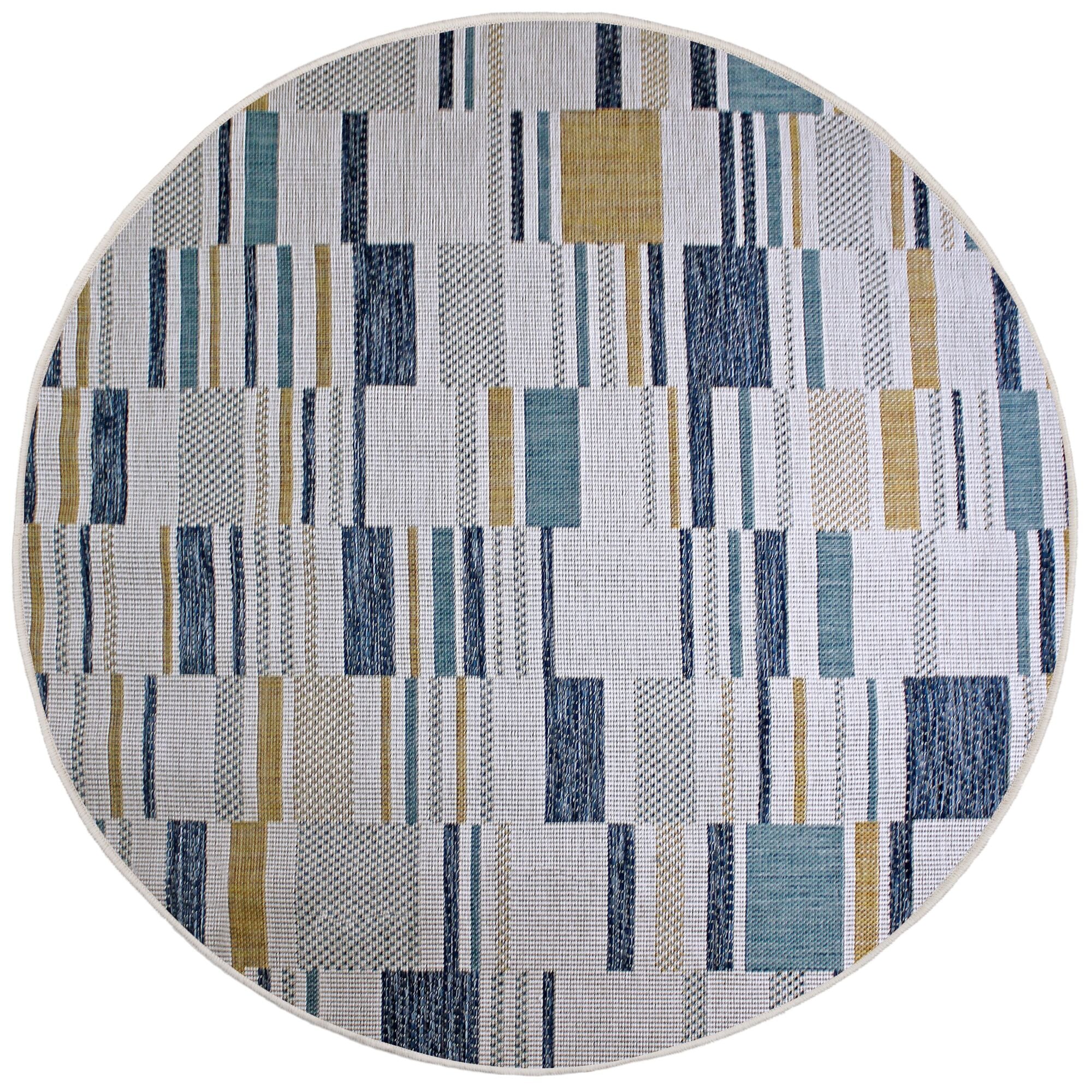 FLAIR RUGS Teppich »Rosco Geo«, rund, 4 mm Höhe, Rosco Geometrischer Teppich für drinnen und draußen