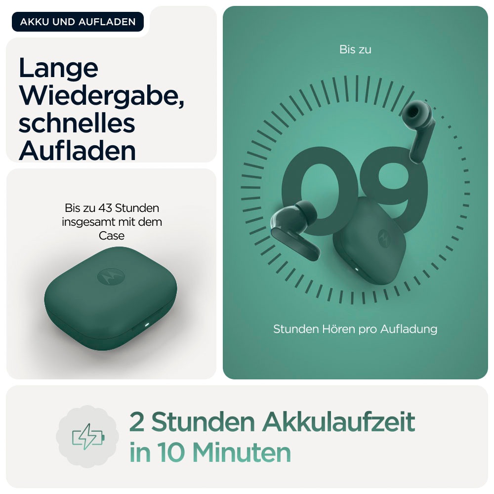 Motorola wireless In-Ear-Kopfhörer »moto buds« Bluetooth Active Noise Cancelling (ANC)
