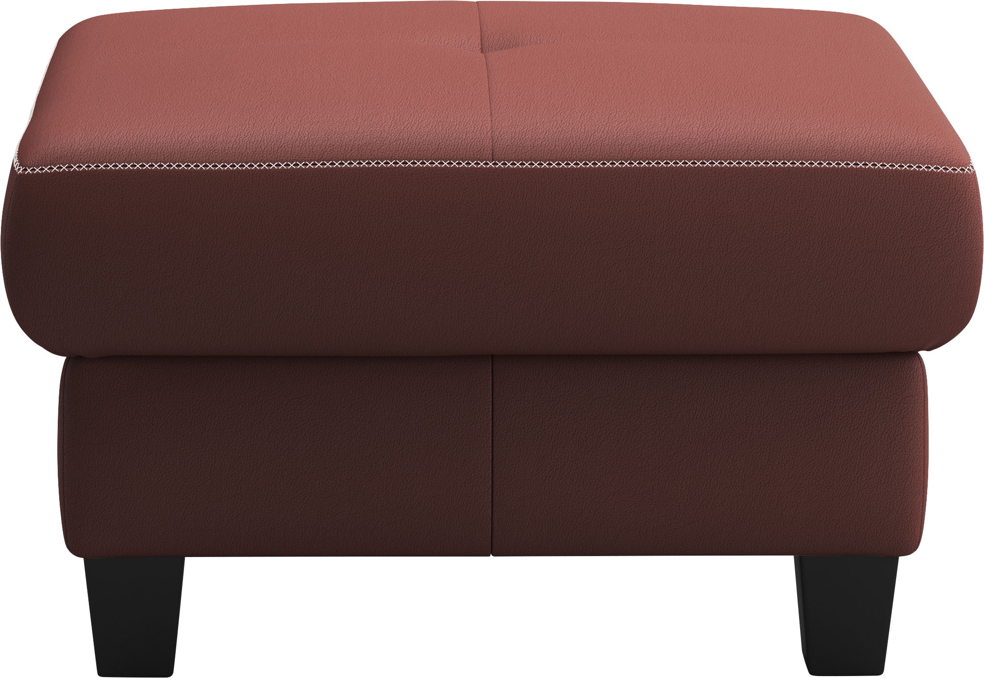 Places of Style Polsterhocker »Varese«, Kreuznaht in beige