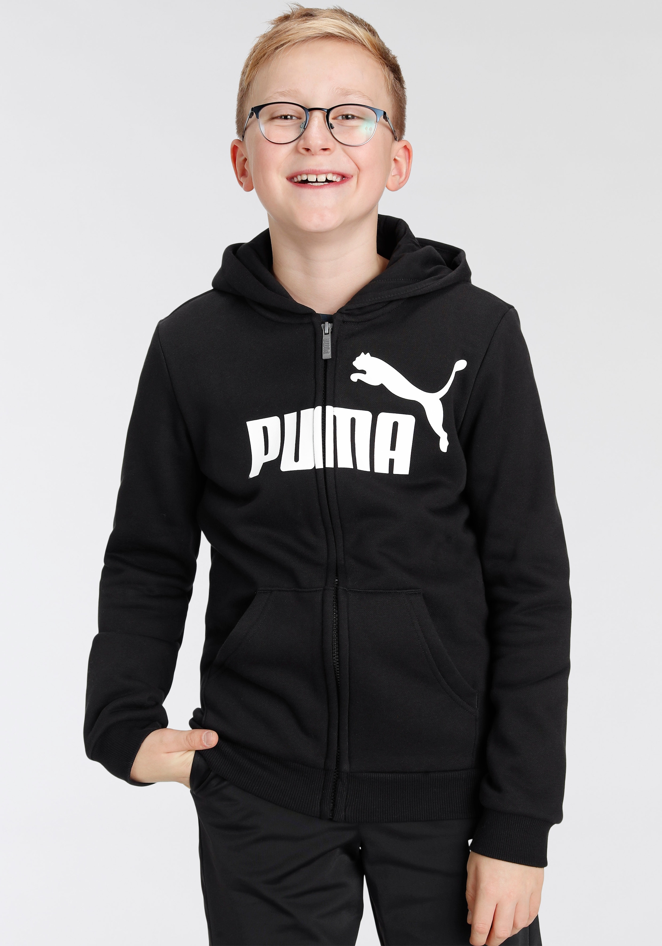 Super willkommen heute PUMA Kapuzensweatshirt B« online FZ BIG BAUR »ESS FL | LOGO kaufen HOODIE