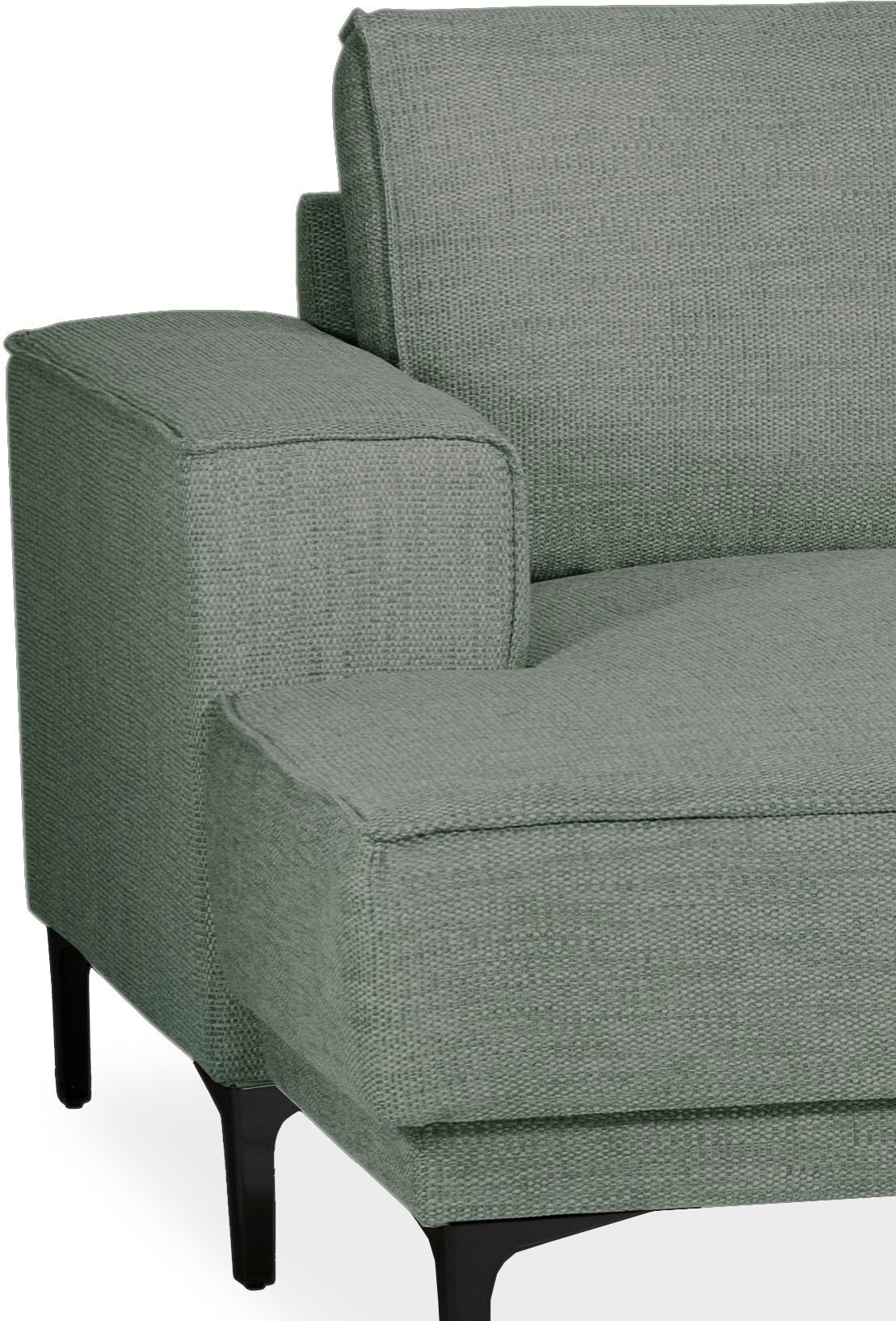 Places of Style Wohnlandschaft »XXL Sofa Oland, Struktur, Flachgewebe, Luxus-Microfaser, Boucle«, U-Form, 345 cm, Wellenunterfederung, Skandi-Design, Metallfüße