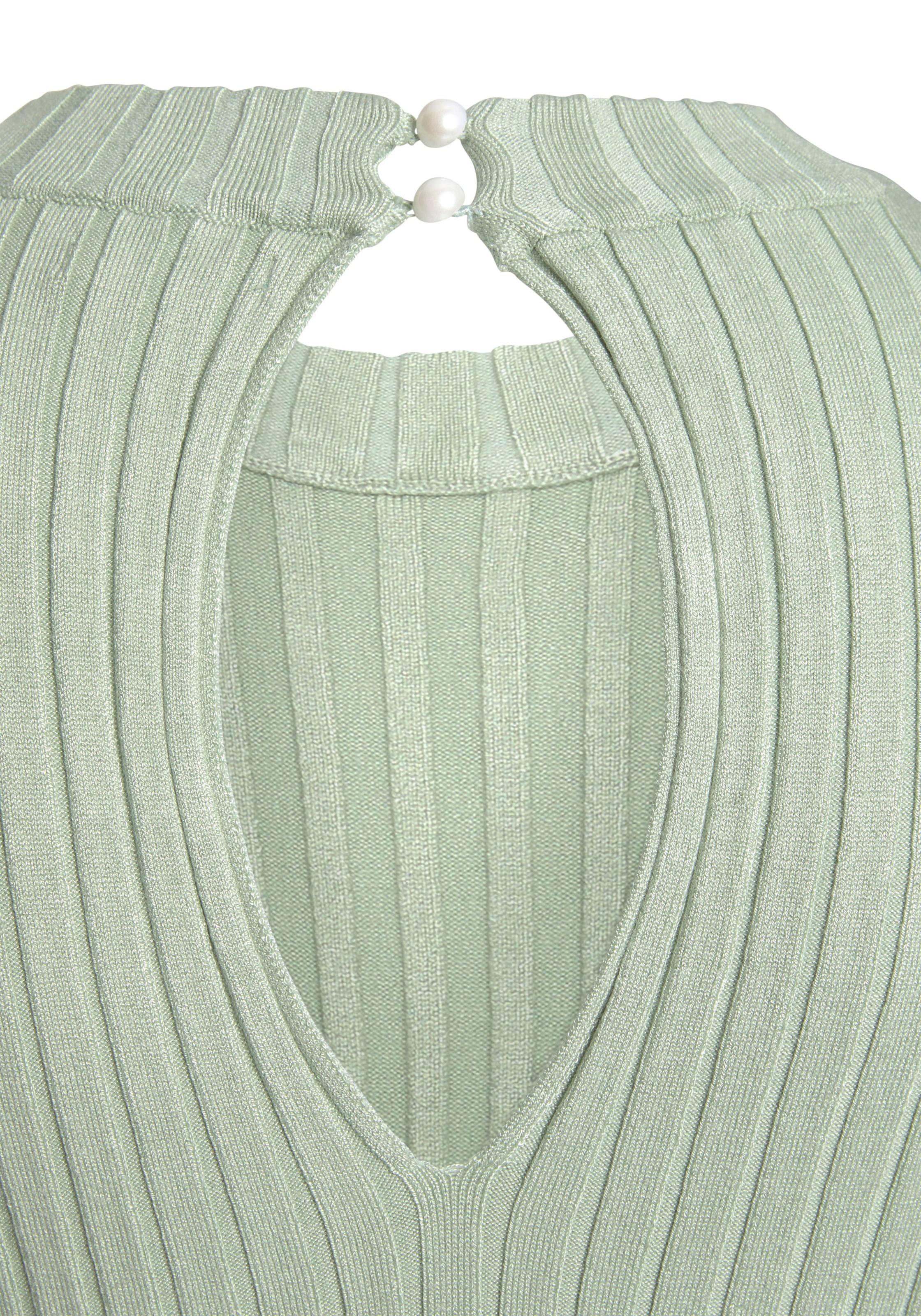 LASCANA Kurzarmpullover aus weichem Rippstrick NH7898