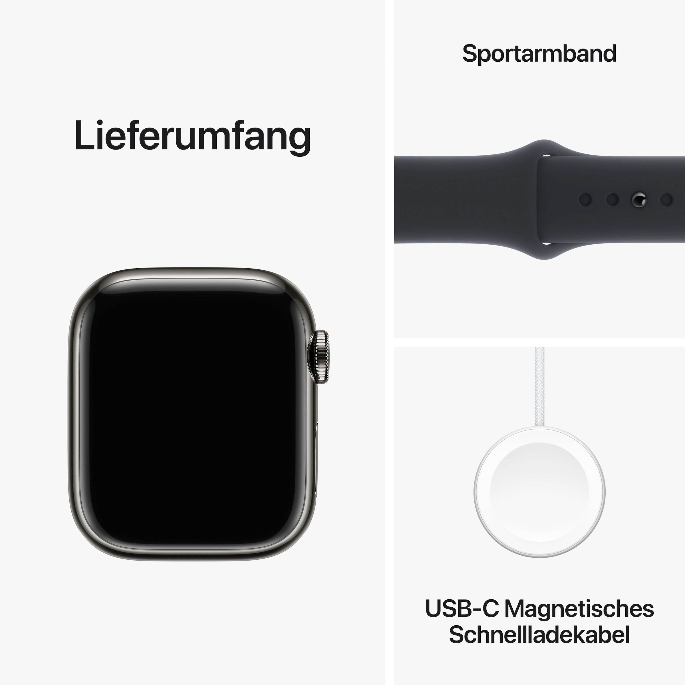 Apple Smartwatch »Watch Series 9 GPS + Cellular 41mm Edelstahl M/L«, (Watch OS 10 Sport Band)
