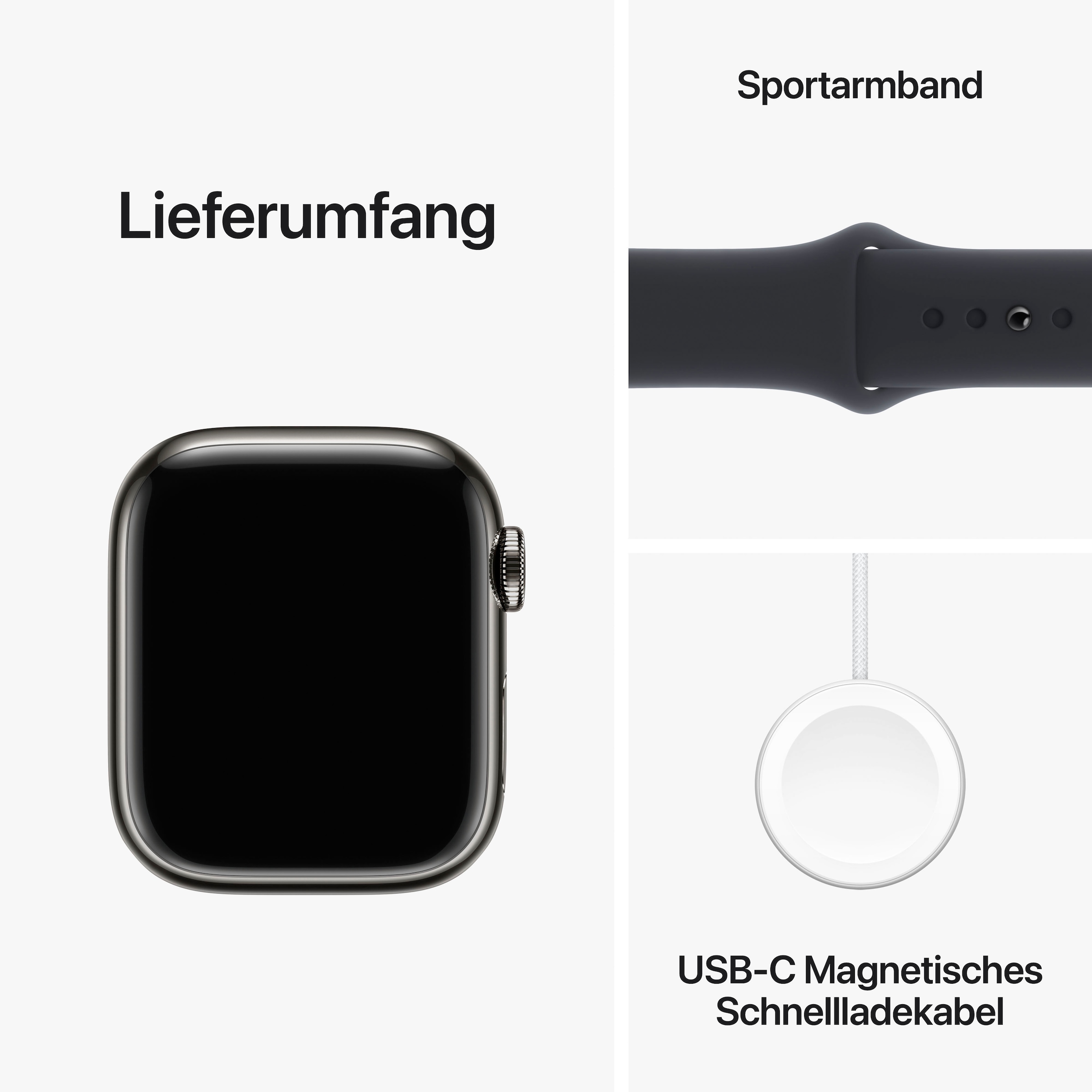 Apple Smartwatch »Watch Series 9 Edelstahl«, (4,1 cm / 1,61 Zoll), Watch OS 10, Sport Band)