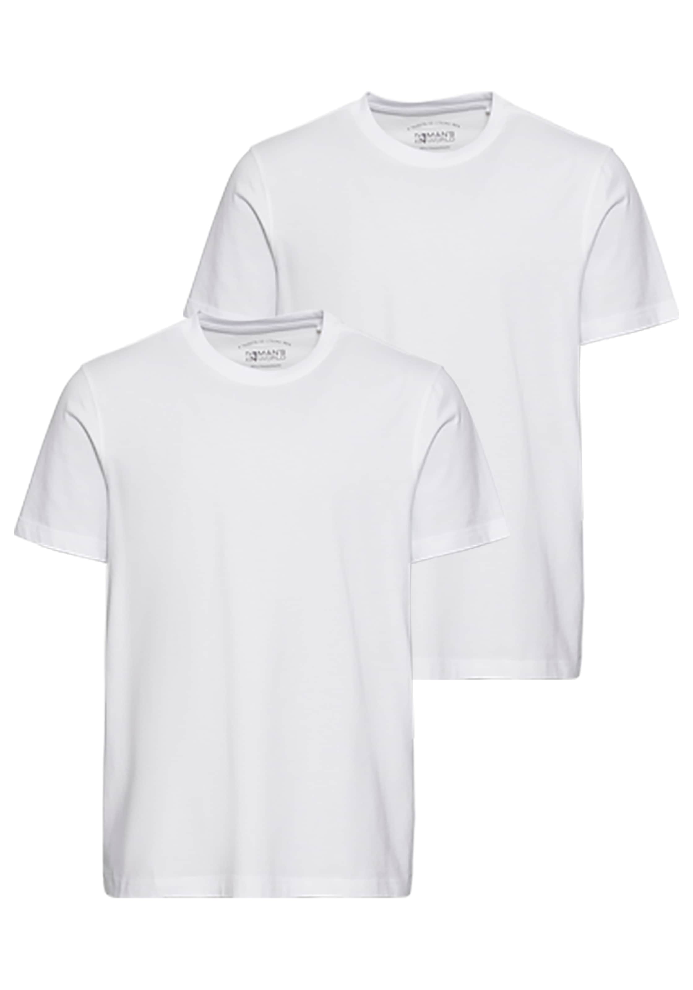 Mans World Rundhalsshirt, 2 Stk. Kurzarm, unifarben, Rundhals, aus Baumwoll günstig online kaufen