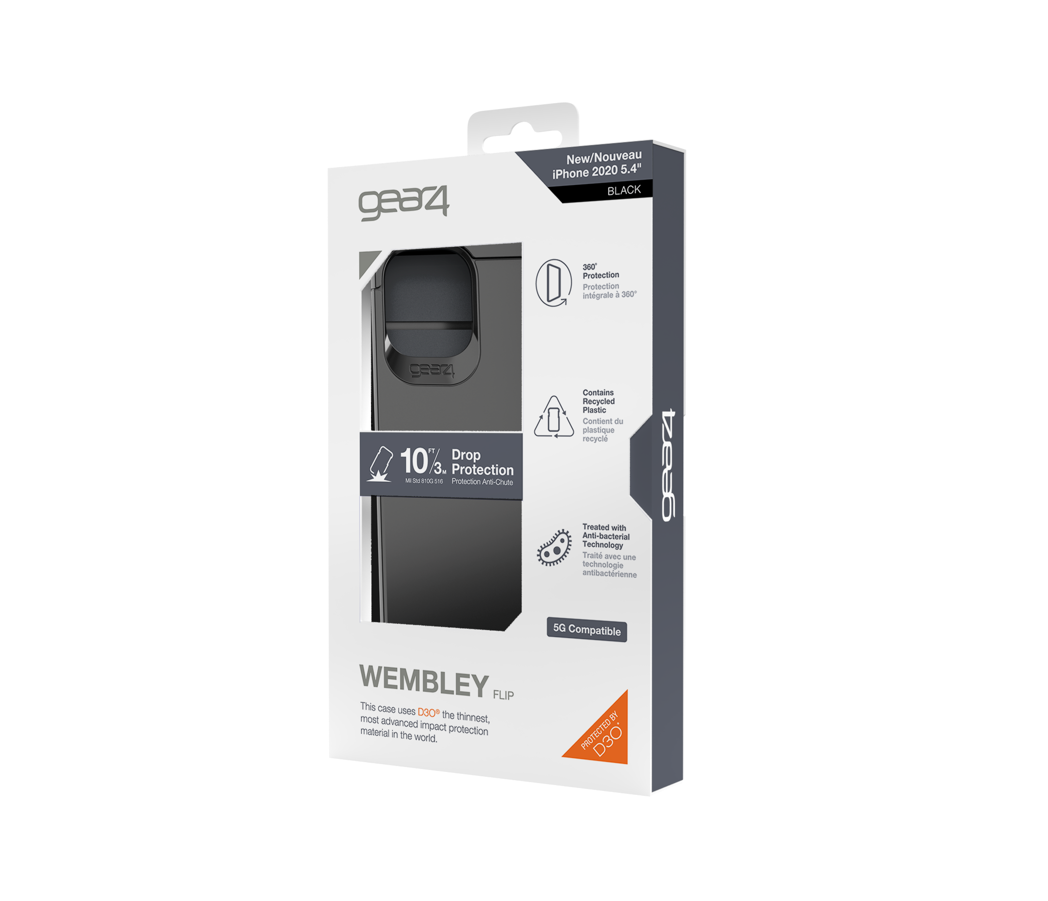Gear4 Backcover »Wembley Flip for iPhone 12 mini black«, iPhone 12 Mini