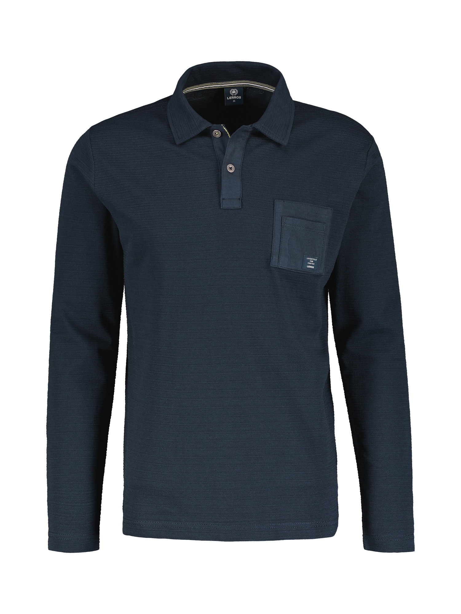 LERROS Poloshirt »LERROS Langarmpolo in Struktur-Baumwollqualität«