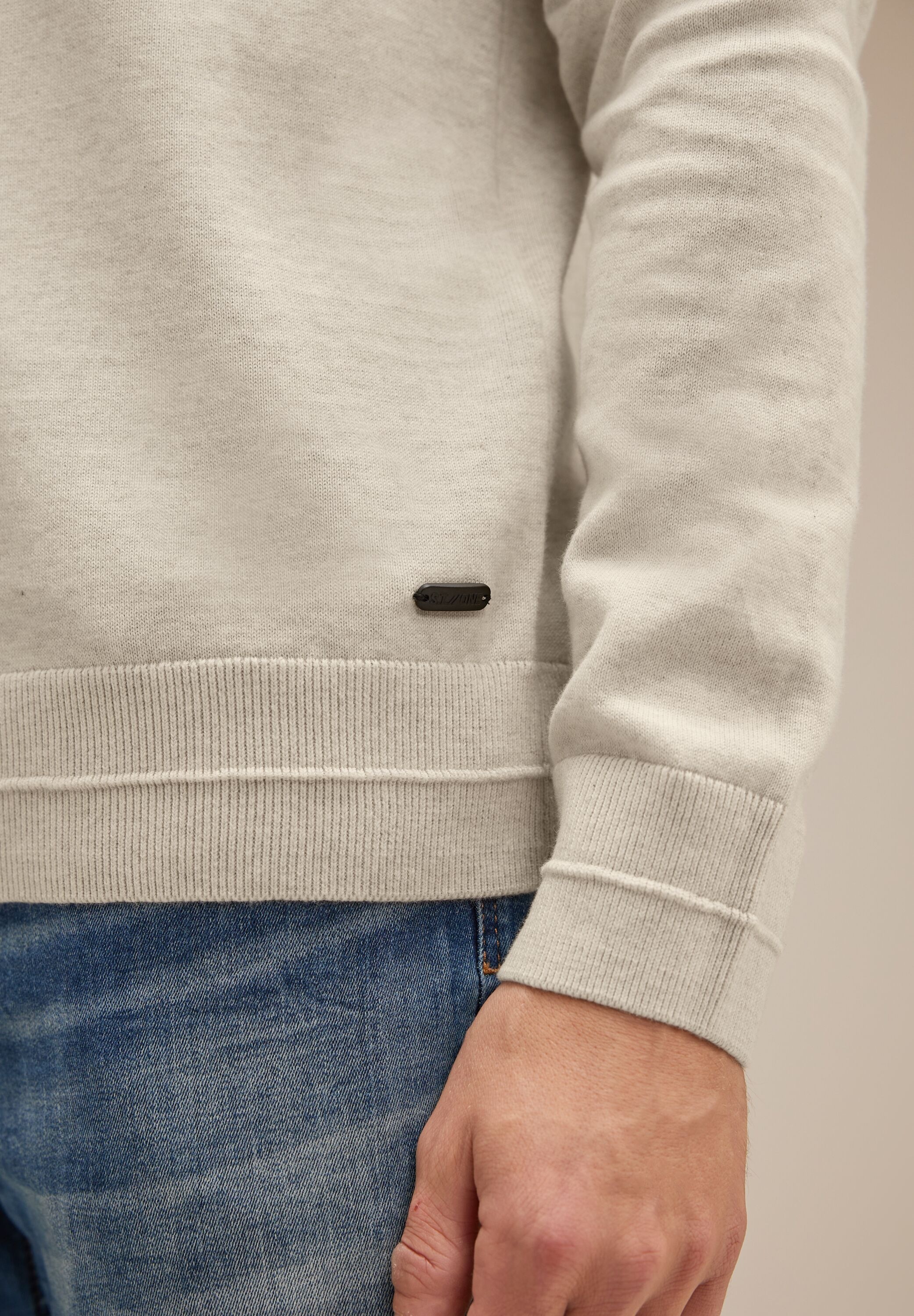 STREET ONE MEN Stehkragenpullover, in Melange Optik