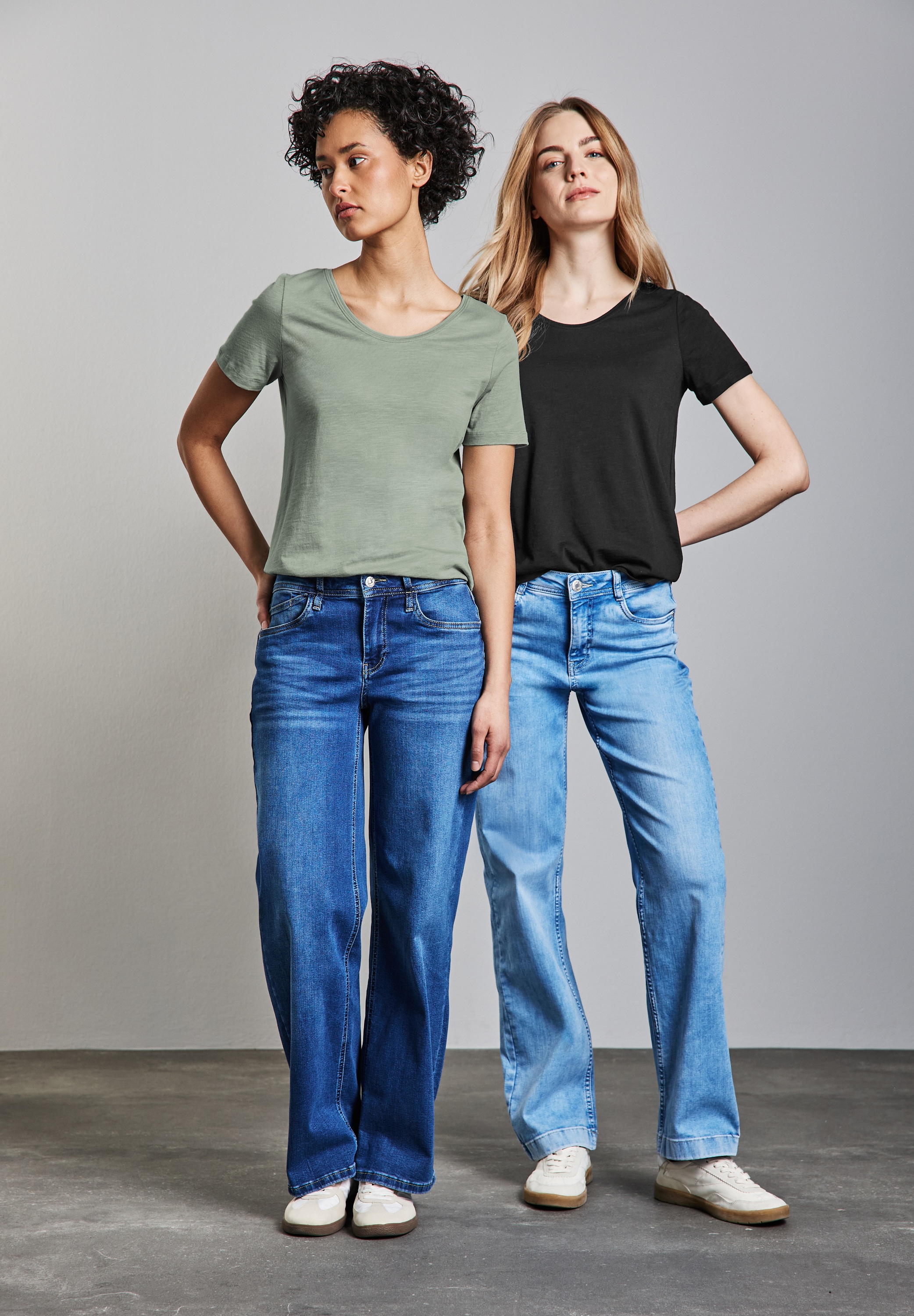 STREET ONE V-Shirt, im soften Baumwoll-Mix