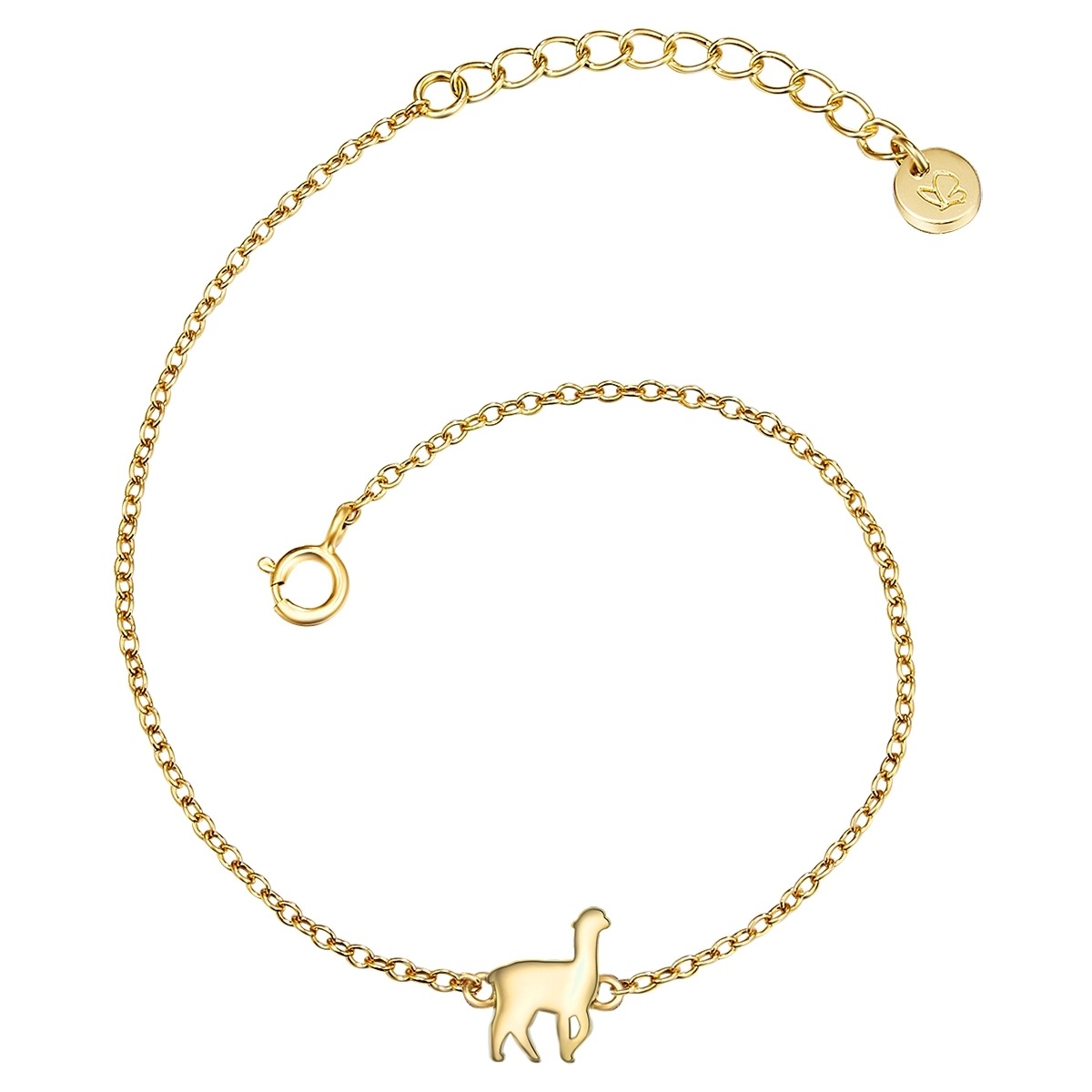 Damen Gliederarmband "GSM165", Silber 925 (Sterlingsilber), gelb, GLANZSTÜCKE MÜNCHEN, Silber 925 (Sterlingsilber), Armbänder, in Alpaka Optik