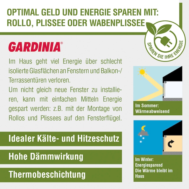 GARDINIA Seitenzugrollo »Uni-Rollo - Thermo Energiesparend«, verdunkelnd,  energiesparend, Abschlussprofil in weiß bestellen | BAUR