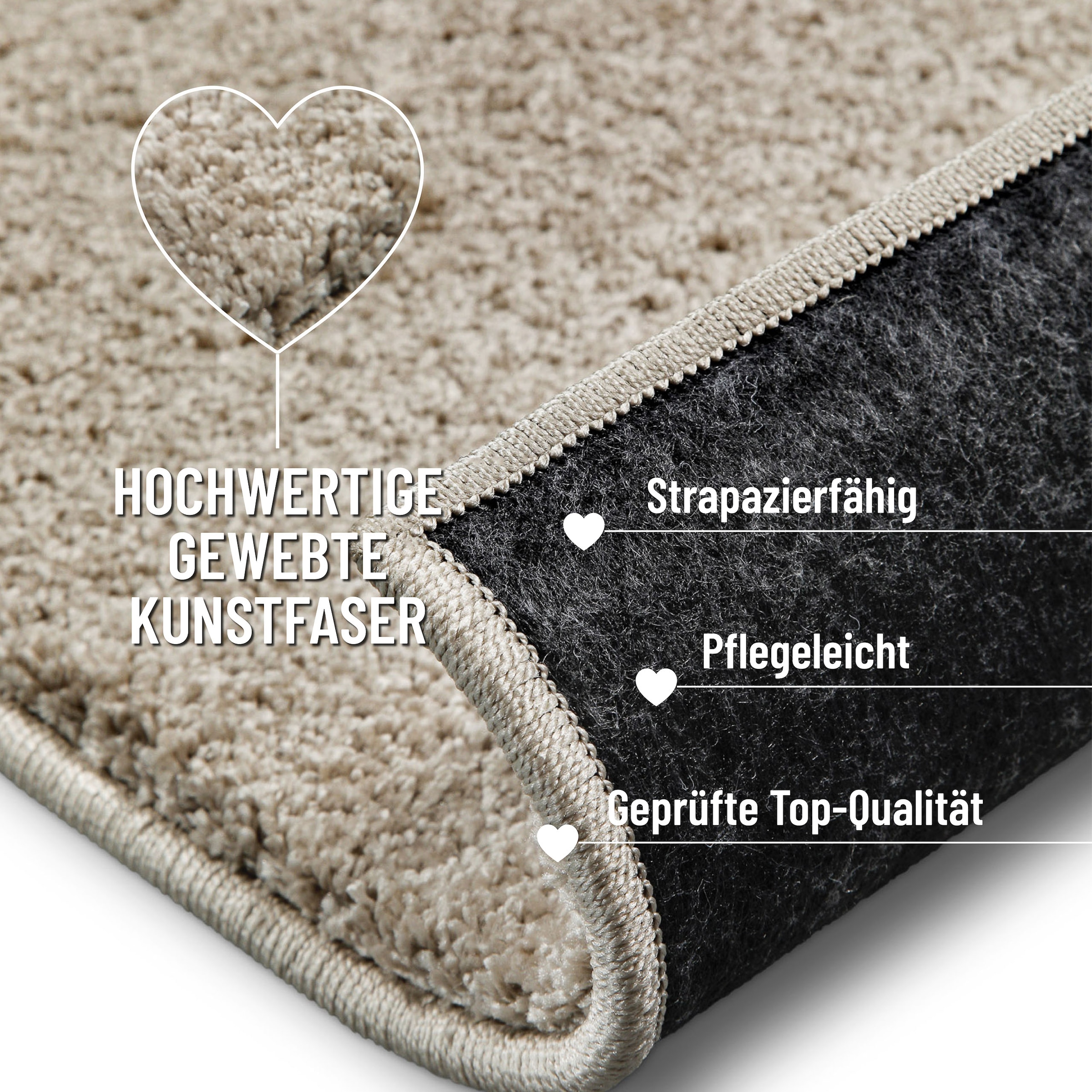 Wecon home Basics Hochflor-Teppich »Nova, auch als Läufer, auch quadratisch«, rechteckig, 25 mm Höhe, Shaggy gewebt, Läufer, robust, Wohnzimmer, Schlafzimmer