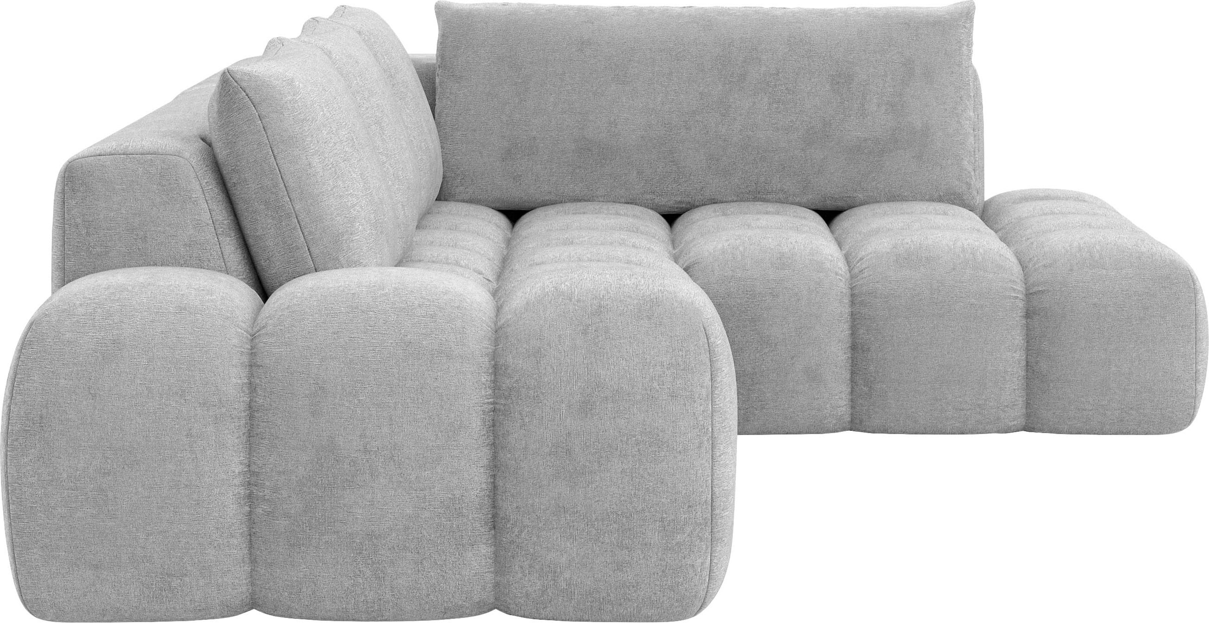 INOSIGN Ecksofa »AZITA Designsofa, elegant und bequem L-Form, Bubble-Optik«, lose Rückenkissen, traumhafte Steppung, Maße B/T/H: 352/210/72 cm