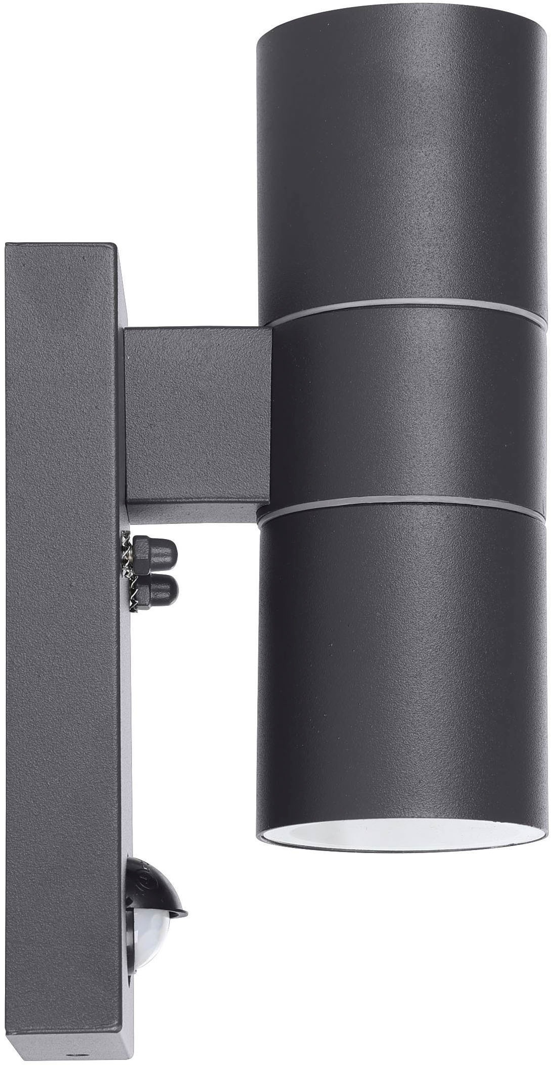 EGLO Wandleuchte »Riga 5 Außen-Wandlampe, Außenleuchte, IP44, Deckenleuchte, Lampe« GU10 1 Stk. Wand-/Deckenleuchte - L6,5 x H21,5 x AL11cm - anthrazit - 2X2,8W inkl.